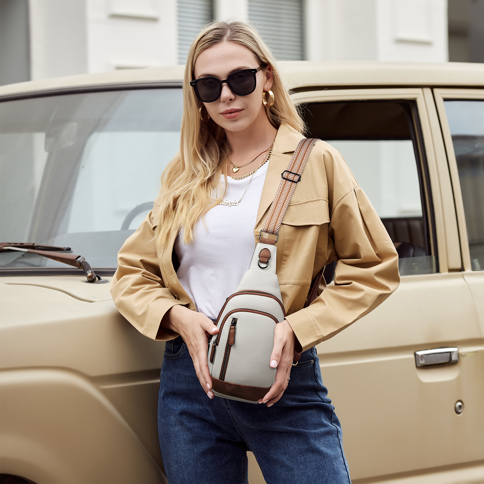 Travel sling top bag for women