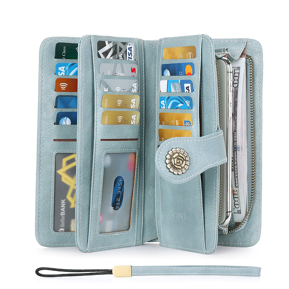 Echo Large Capacity Tri-Fold Wallet With Wrist Strap For Women