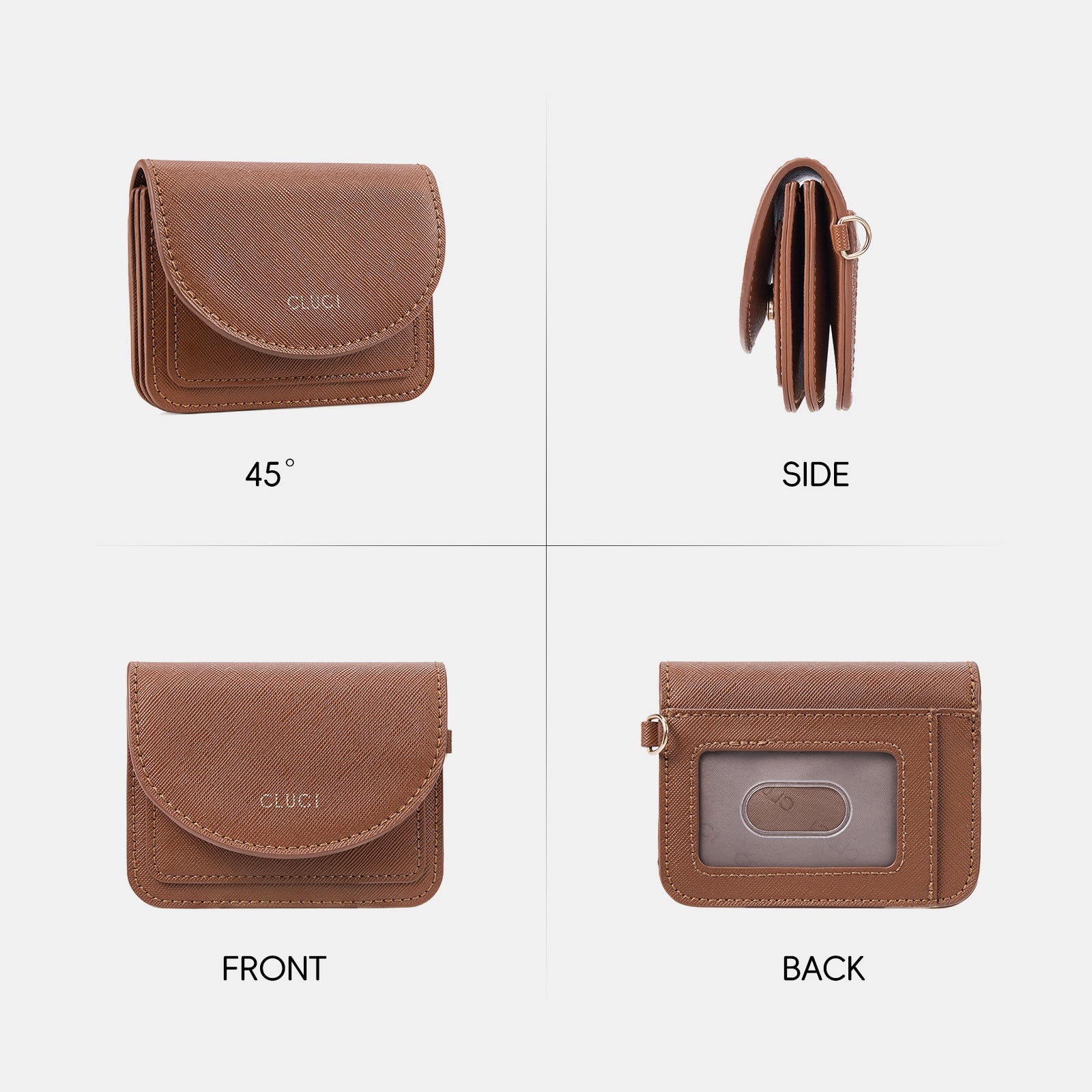 Small Leather Women Wallet | RFID Blocking Card Holder with Wrist Strap