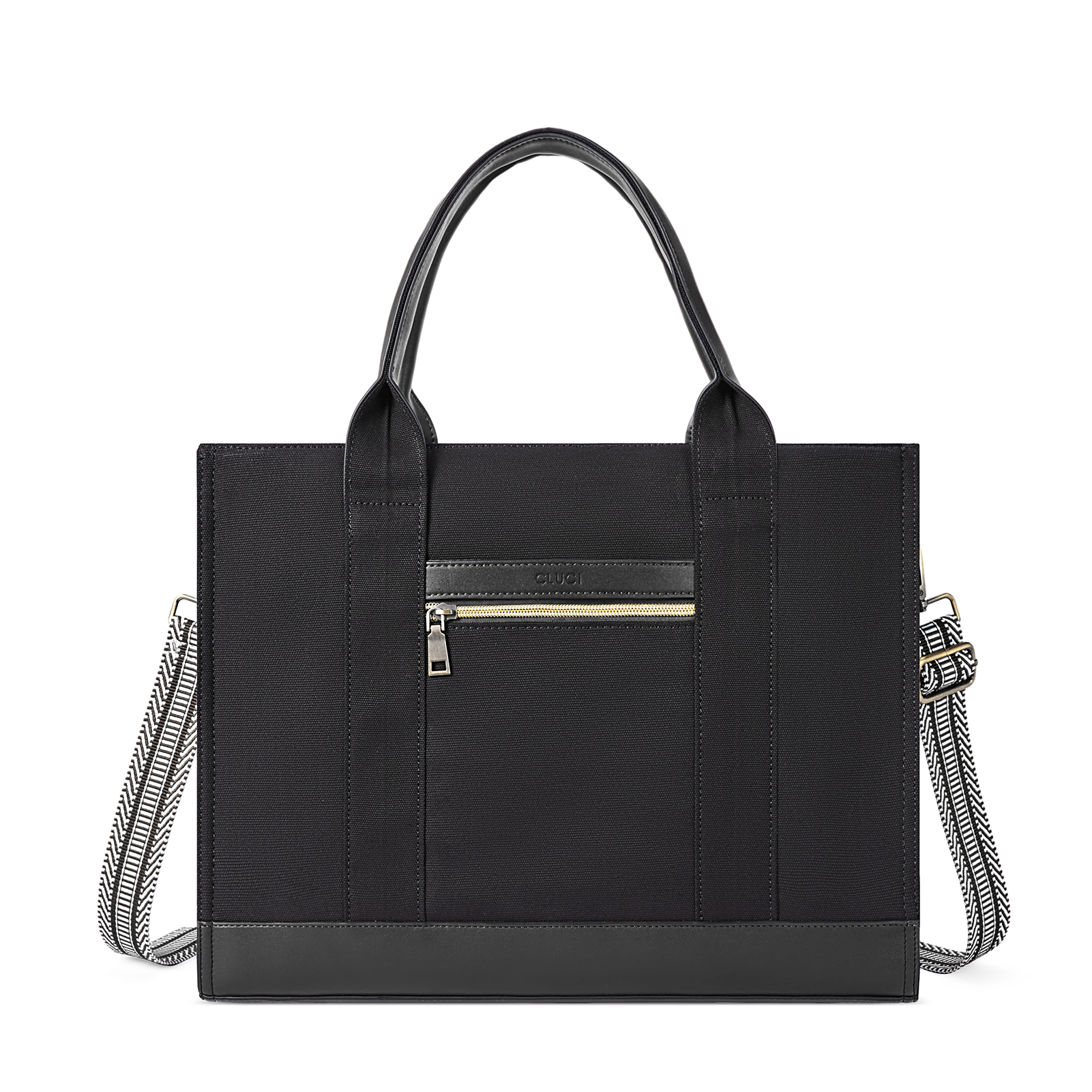 CLUCI Briefcase for women 15.6 inch Canvas Laptop Tote Work Handbag Office Shoulder Bag
