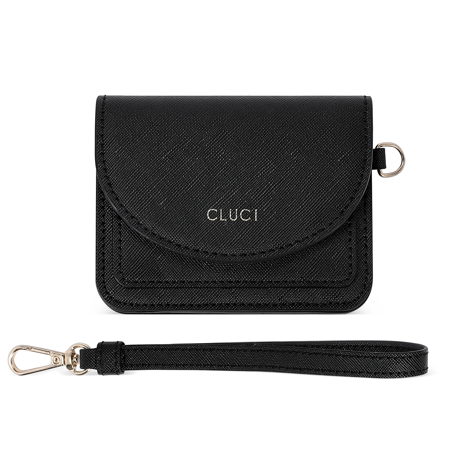 Small Leather Women Wallet | RFID Blocking Card Holder with Wrist Strap