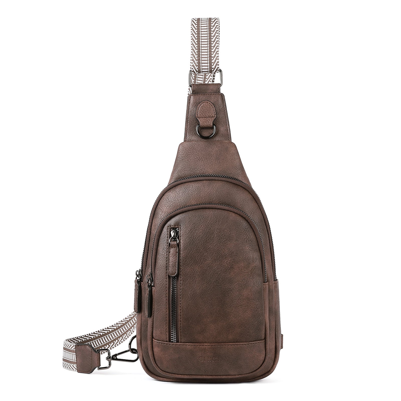 Leather Sling Bag Purse for Women Chest Crossbody Shoulder Bags Travel  Daypack for Men and Women Brown Big - Walmart.com