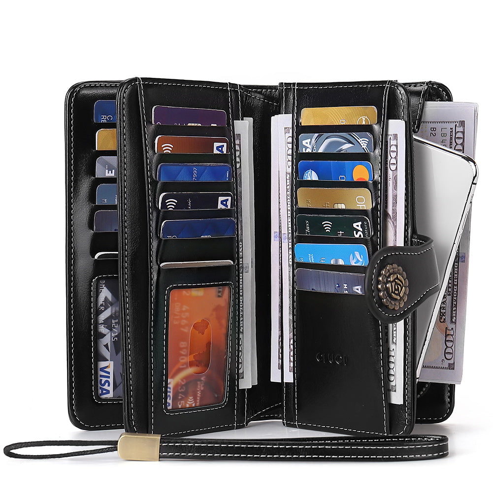 Echo Large Capacity Tri-Fold Wallet With Wrist Strap For Women