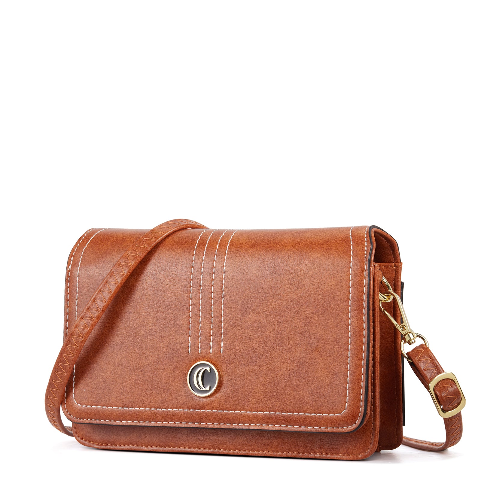 Leather crossbody 2024 with card slots