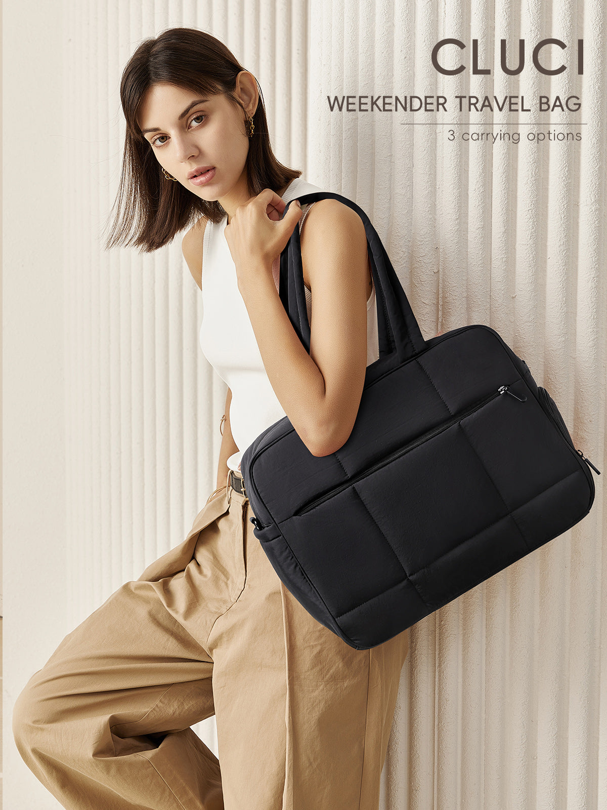 Cluci Weekender Travel Bag With Shoe Compartment CLUCI Duffle Bag