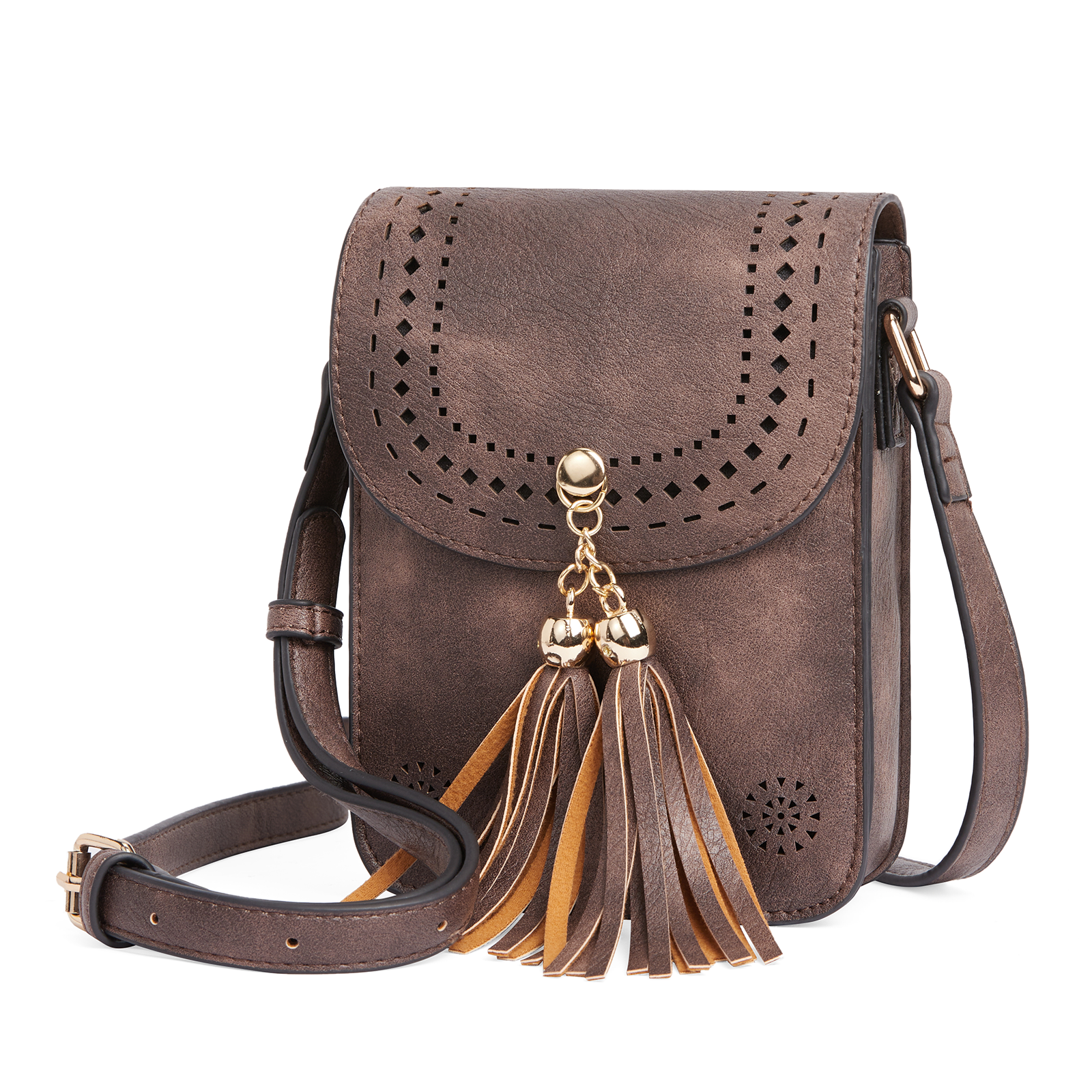 CLUCI Small Crossbody Bags for Women Trendy, Vegan Leather Cell Phone Purse Wallet with Tassel and Adjustable Strap