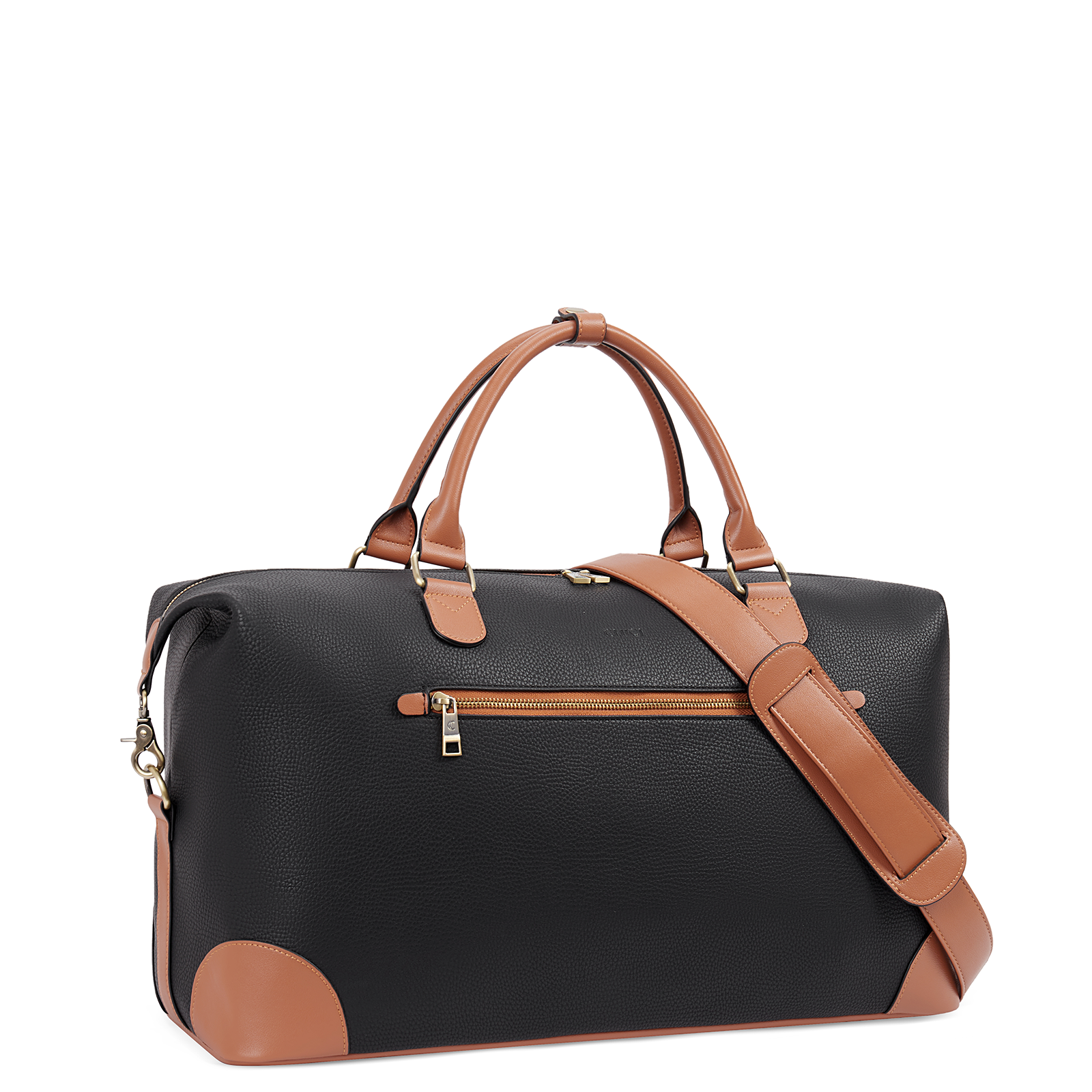 Leather weekender bag with trolley sleeve sales