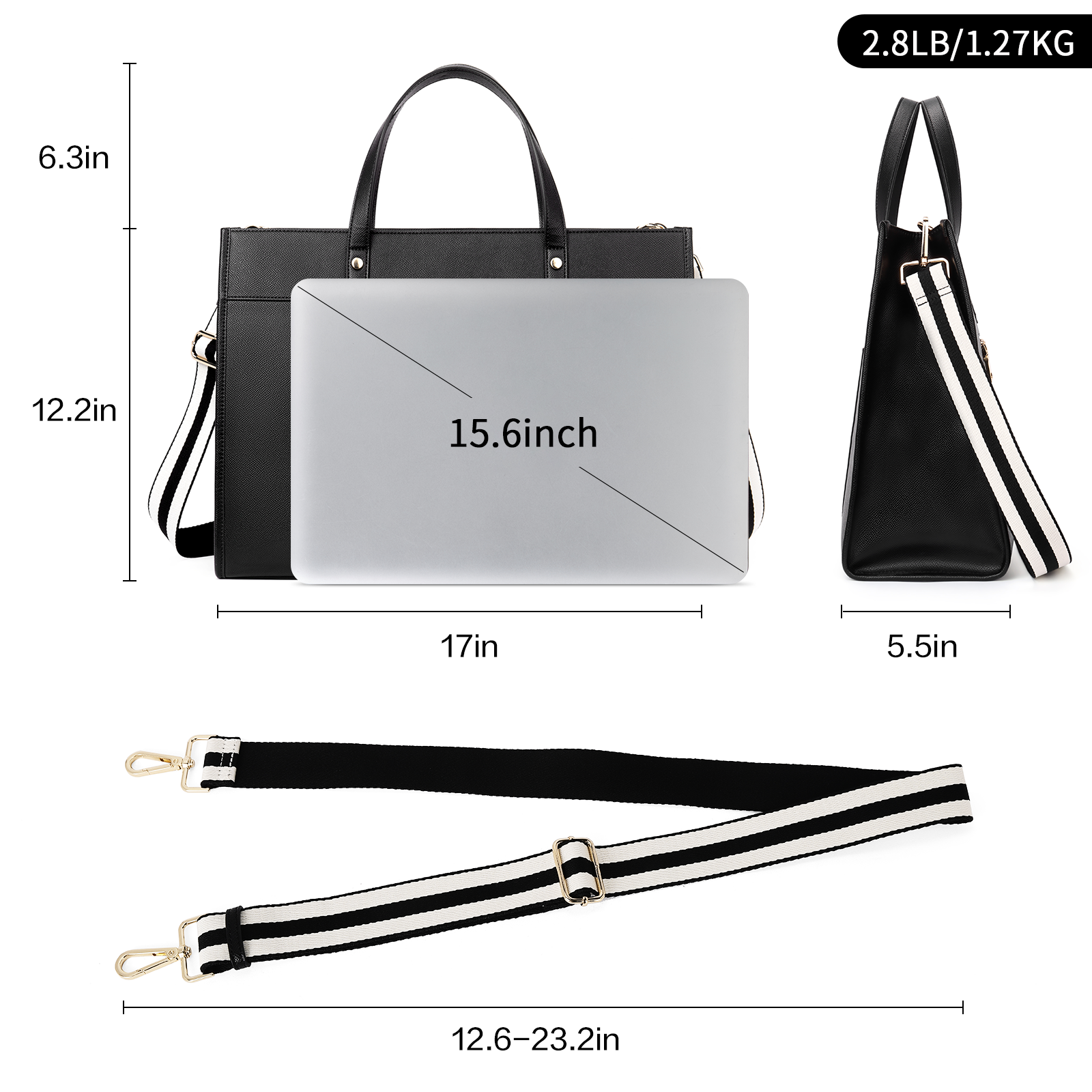 CLUCI Laptop Tote Bag for women 15.6 inch Computer Briefcase Leather W