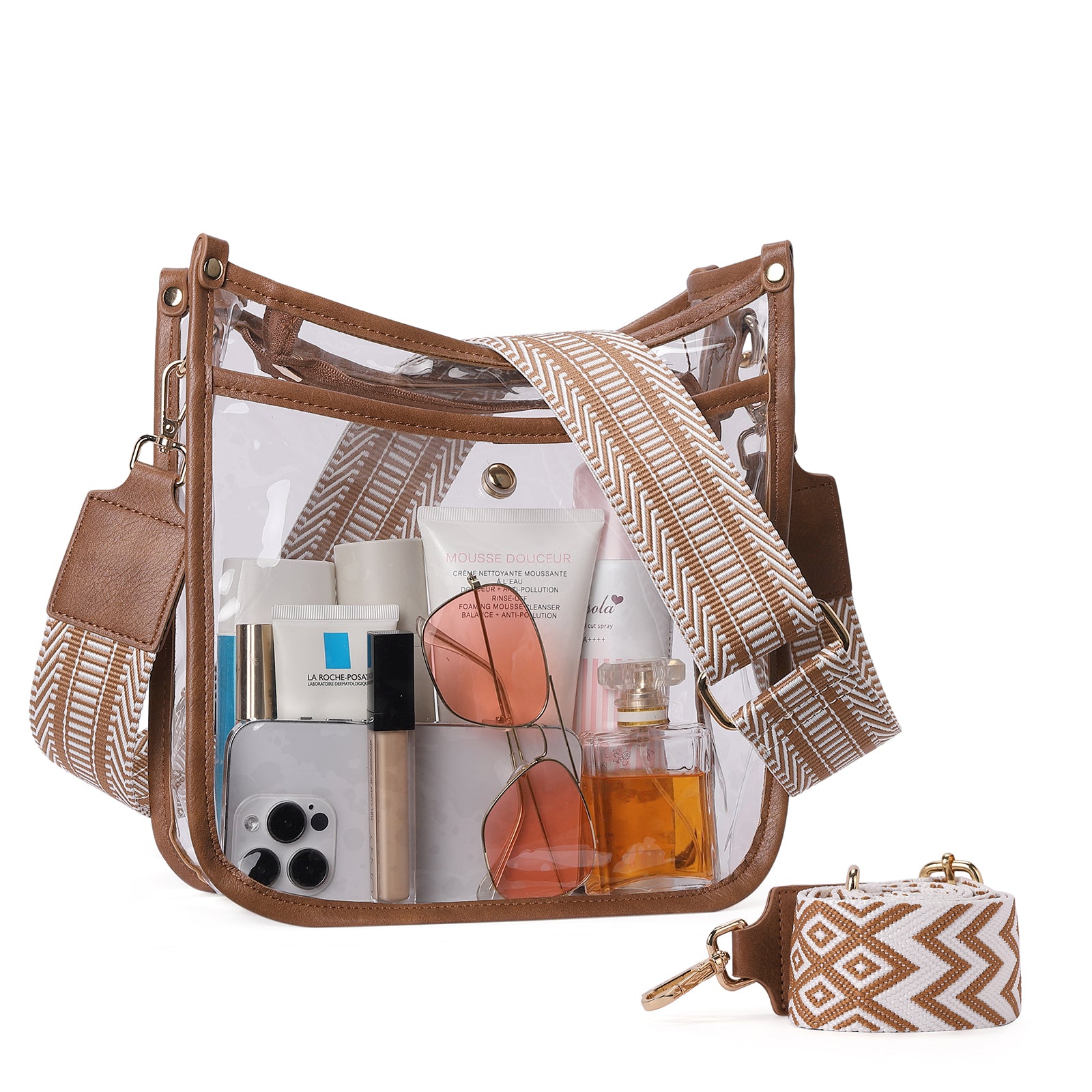 Clear Crossbody Purse Bag Stadium Approved For Women With Two Straps