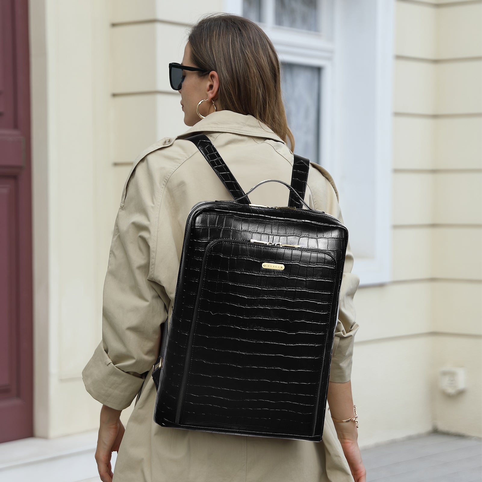 Cluci leather online backpack