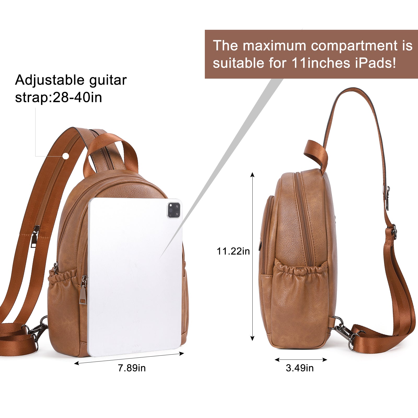 CLUCI Large Size Sling Backpack Convertible Crossbody Backpack for Women Travel Hiking Cycling