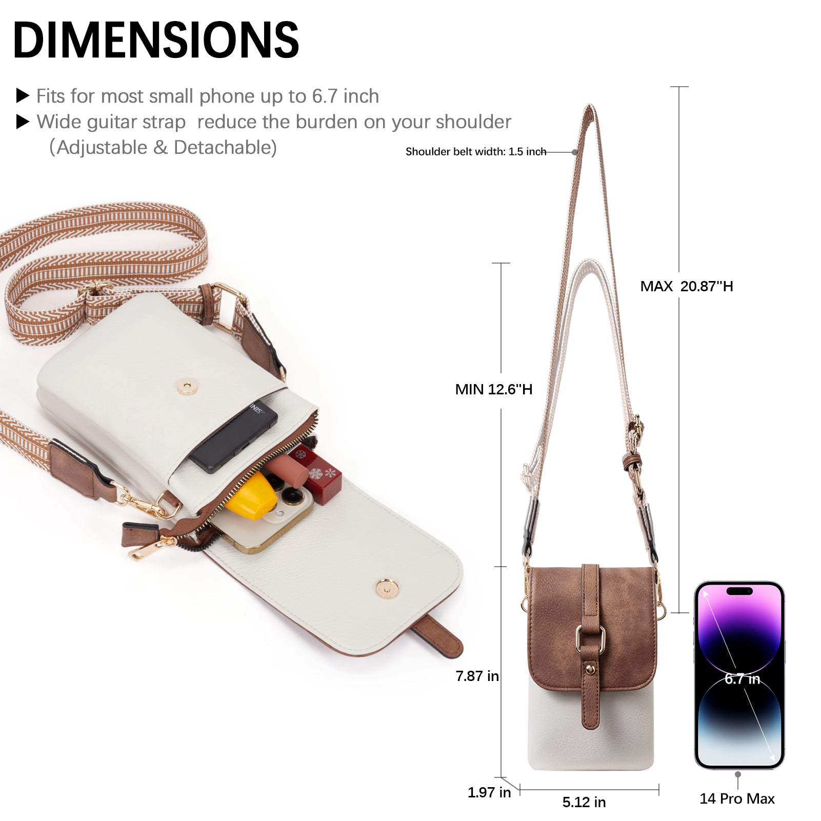 CLUCI Small Crossbody Bags for Women Trendy Leather Cell Phone Shoulder Purses with Adjustable Strap