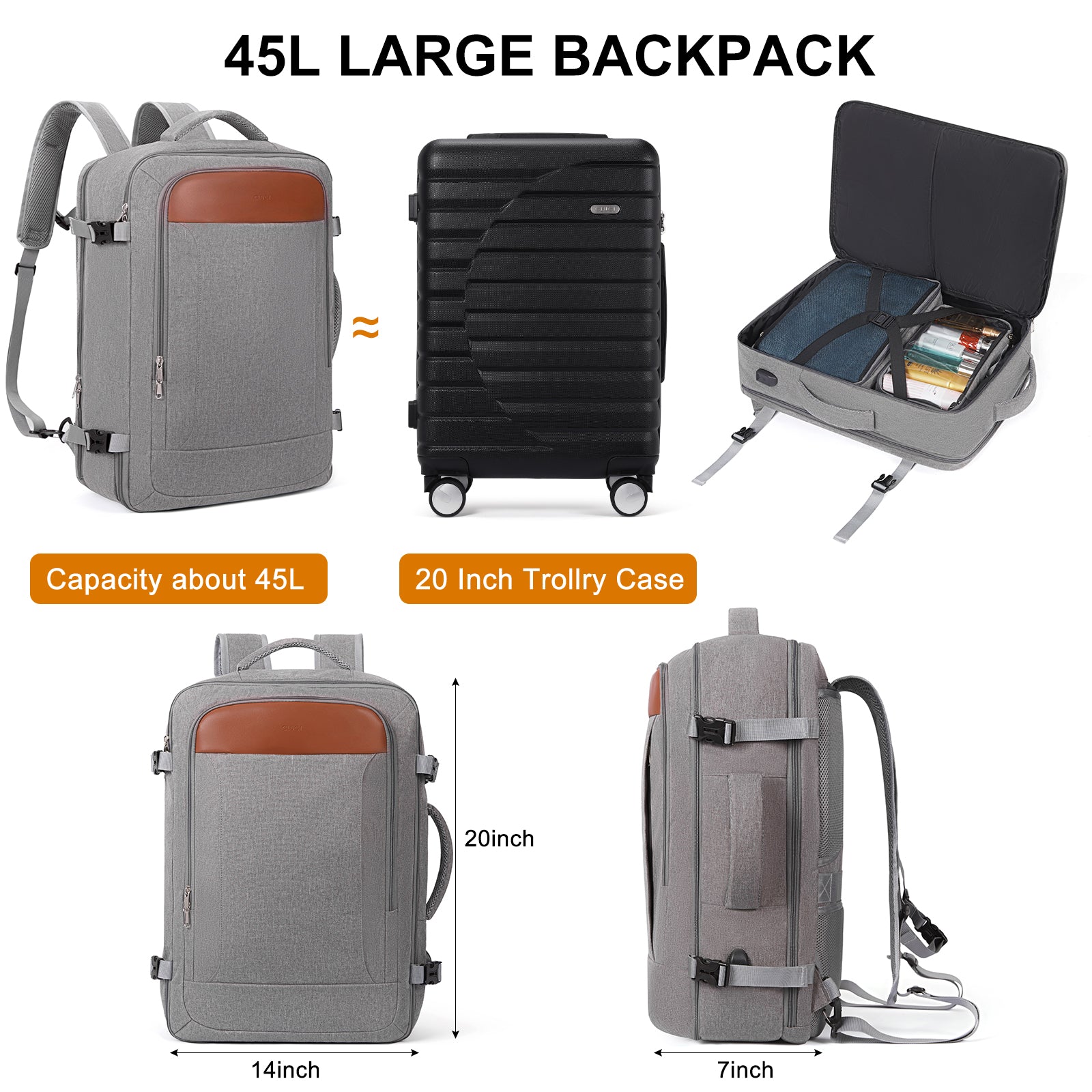 Backpack flight approved carry on bag best sale