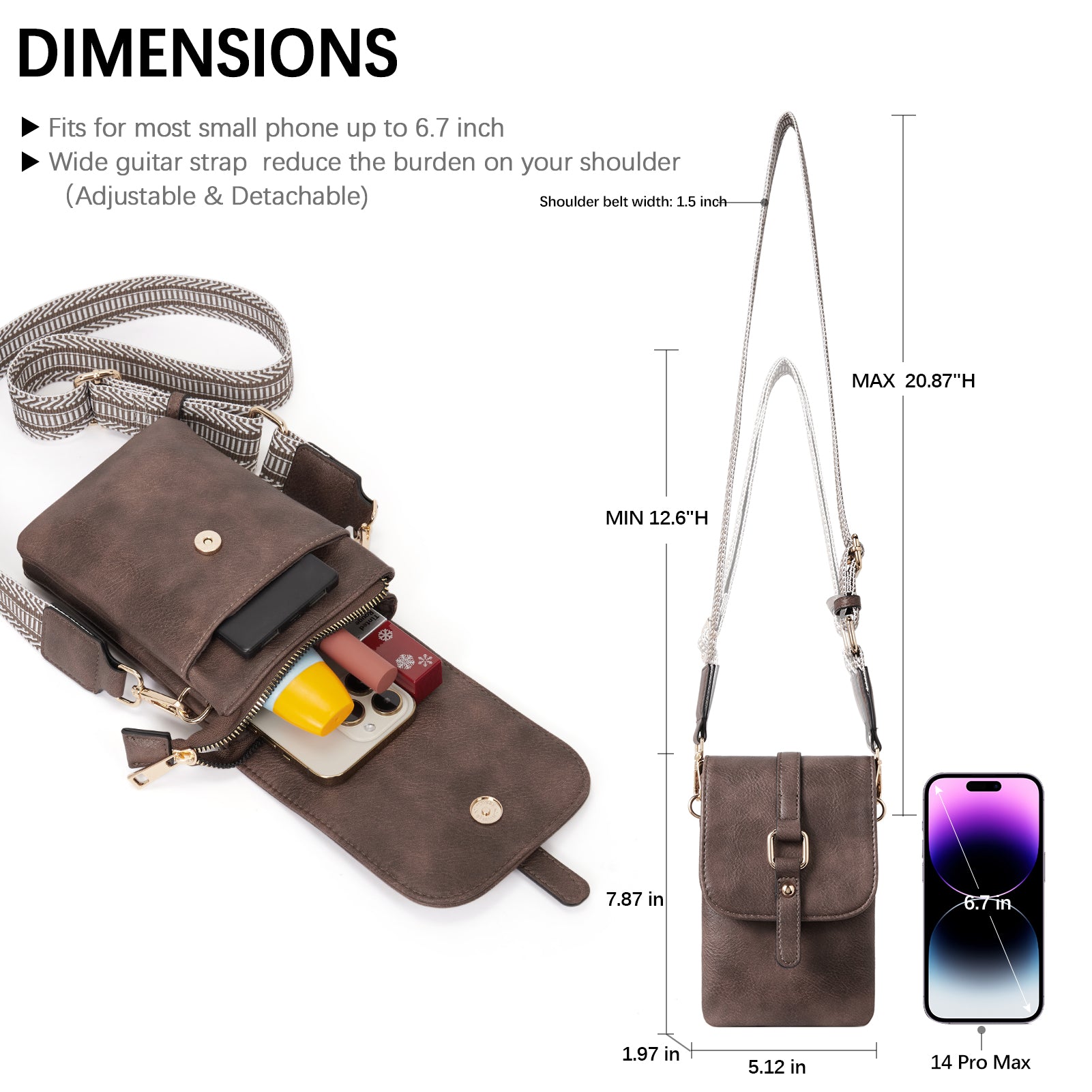 CLUCI Small Crossbody Bags for Women Trendy Leather Cell Phone Shoulder Purses with Adjustable Strap