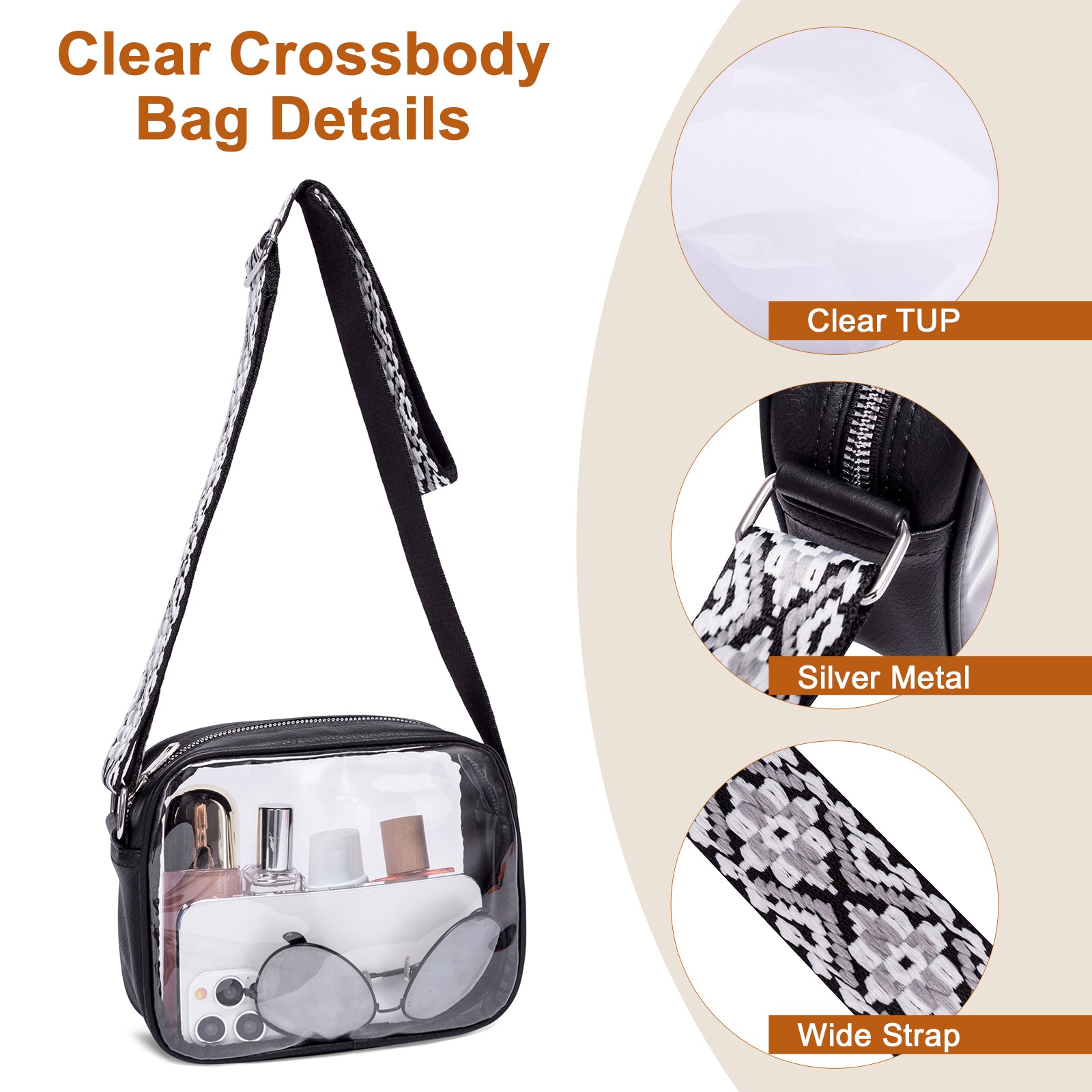 CLUCI Trendy Clear Crossbody Bags for Women