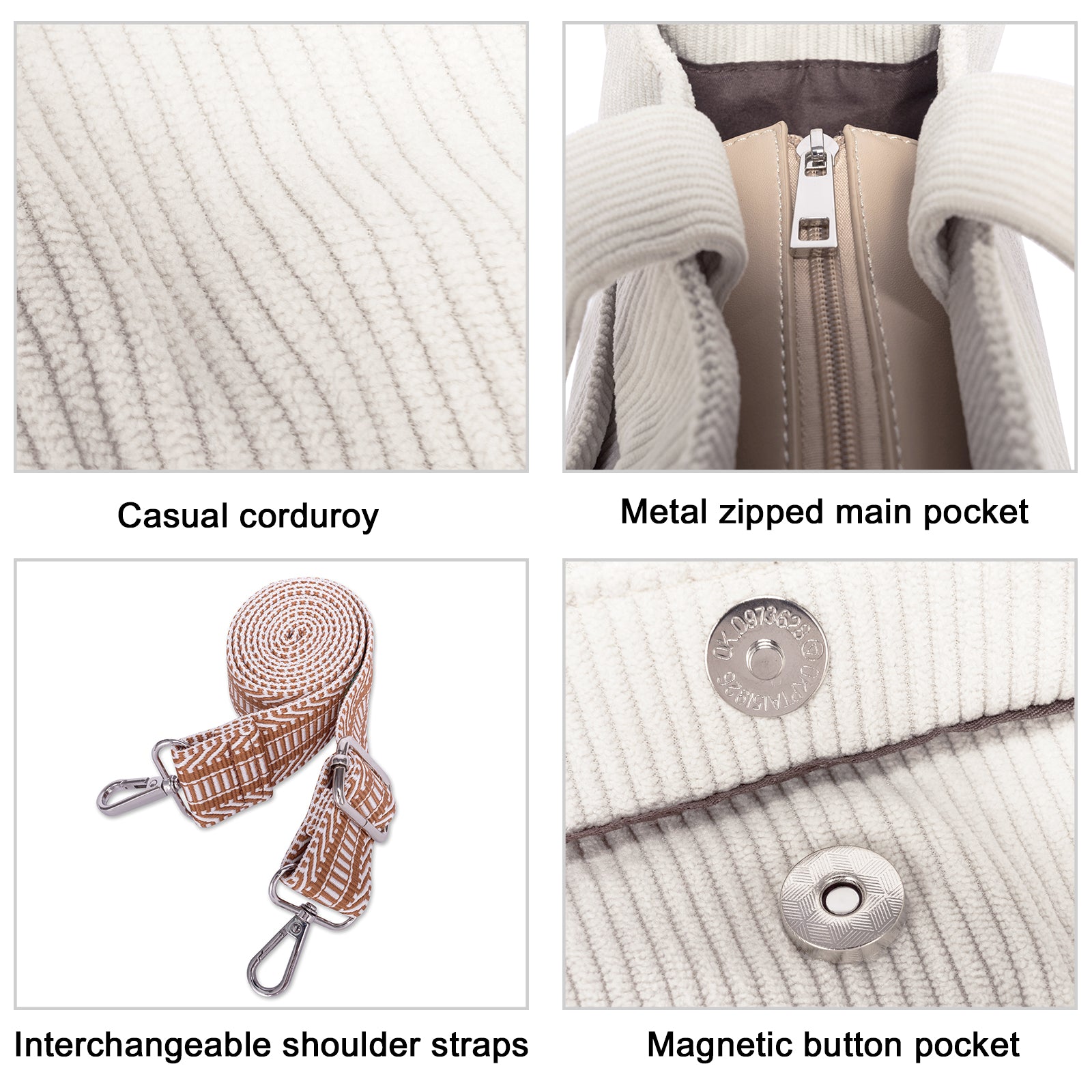Wide Purse Strap Crossbody Purses Adjustable Replacement Shoulder Handbag Strap—Beige