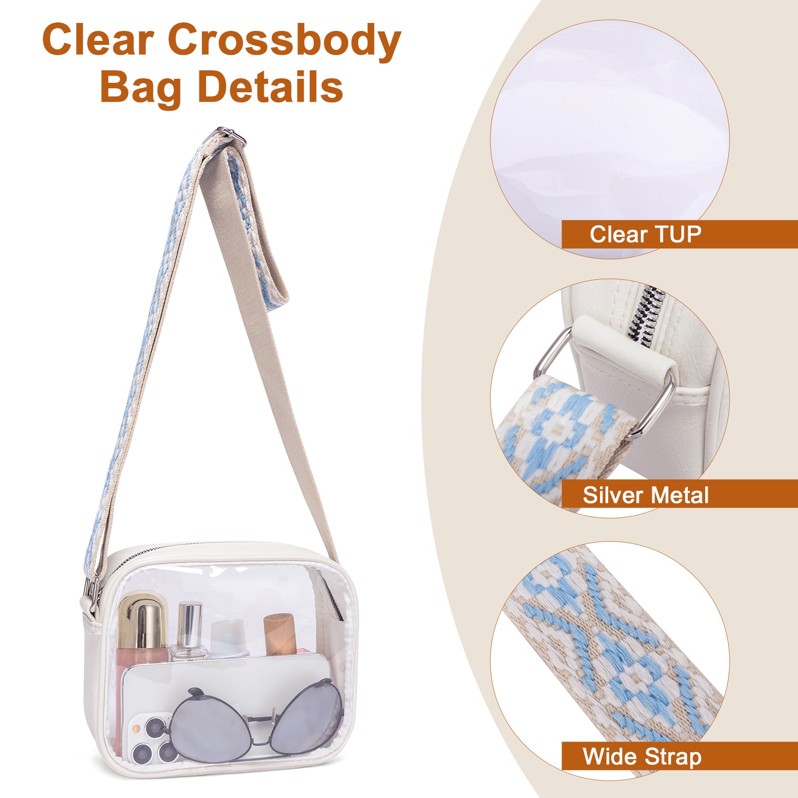 CLUCI Trendy Clear Crossbody Bags for Women