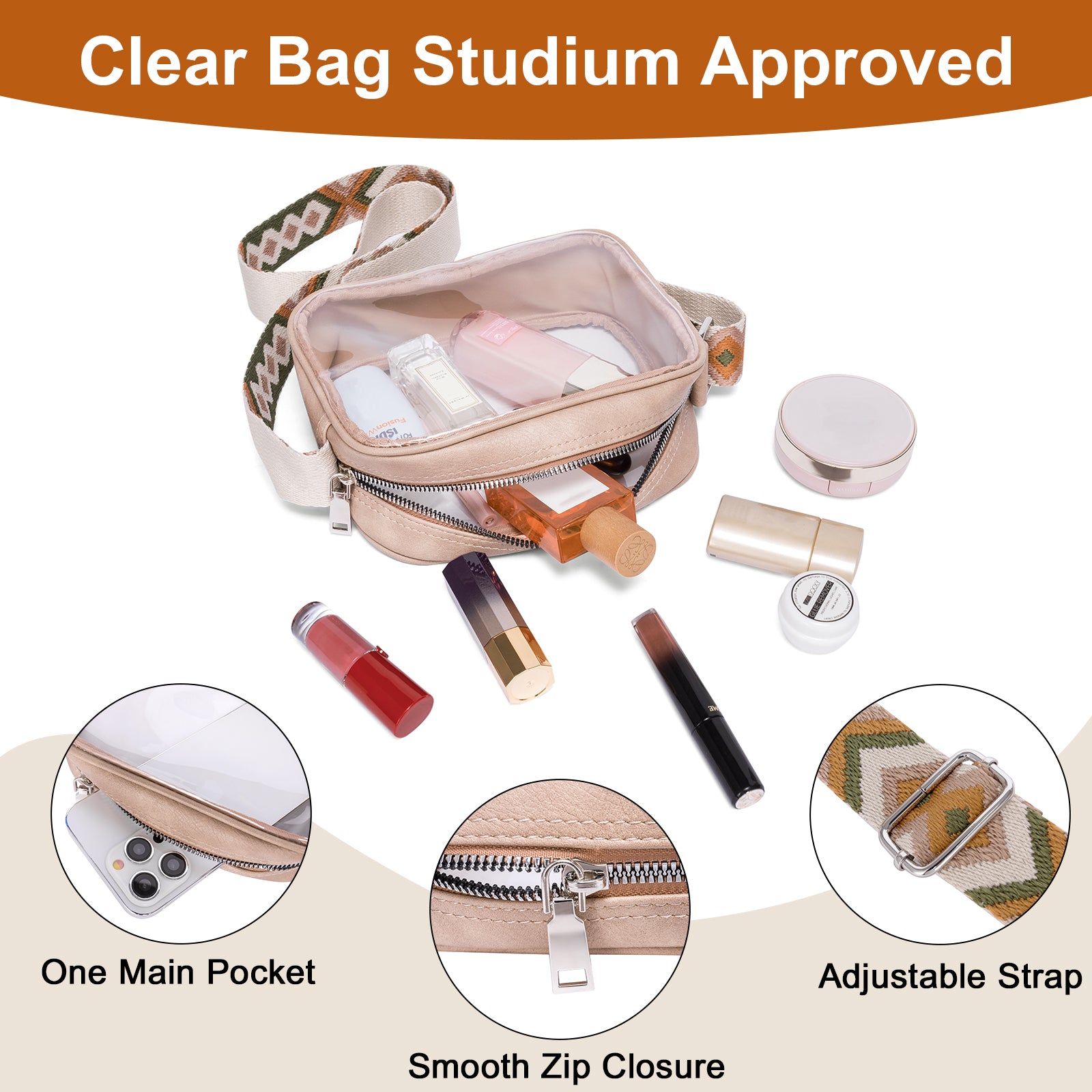 CLUCI Trendy Clear Crossbody Bags for Women