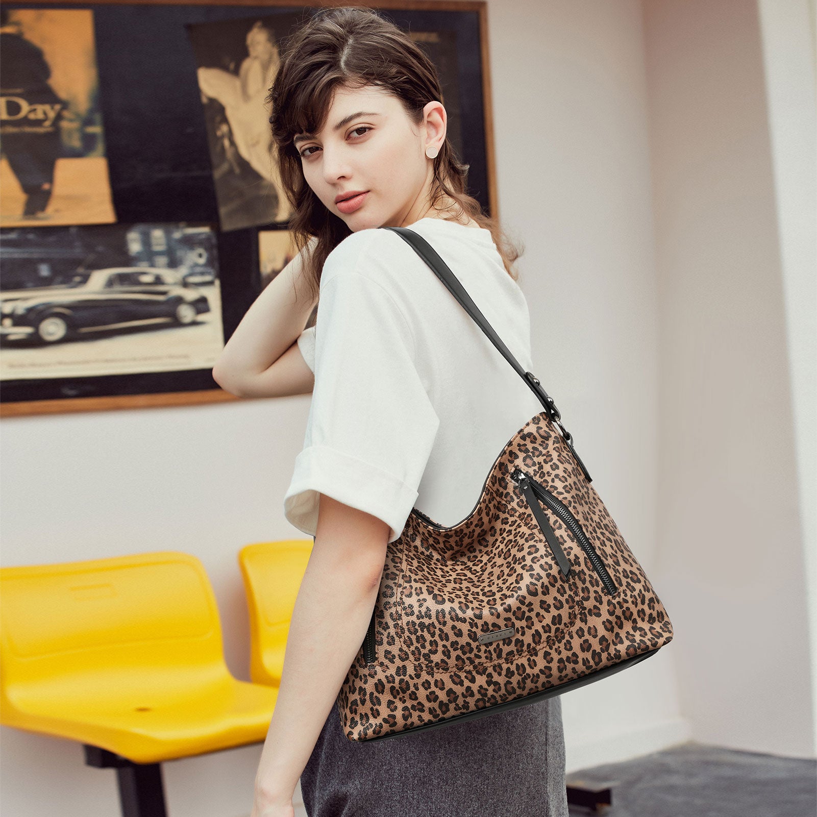 Empire Cheetah Hobo Bag: Designer Shoulder Bag, Black – Thale Blanc