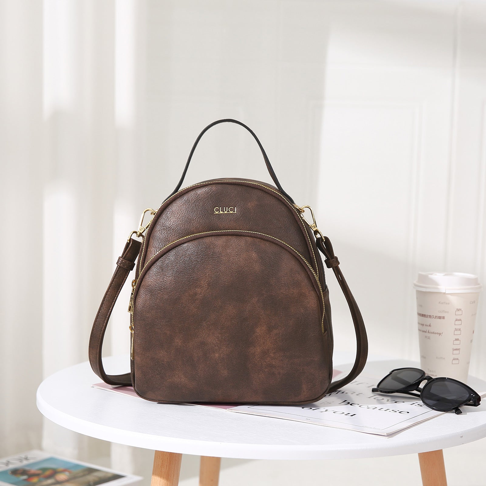 Buy The Honest Company City Backpack, Cognac | Sturdy Vegan Leather Backpack  | Diaper Bag | Changing Pad with Zippered Pocket | Unisex Backpack |  Stylish & Functional Online at Lowest Price