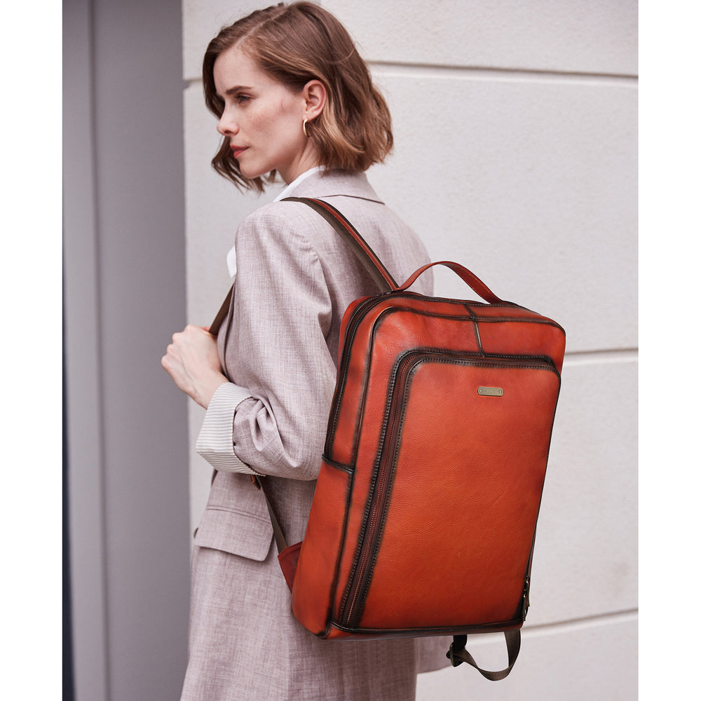 CLUCI Genuine Leather Laptop Backpack for Women 15.6 inch Computer Bag