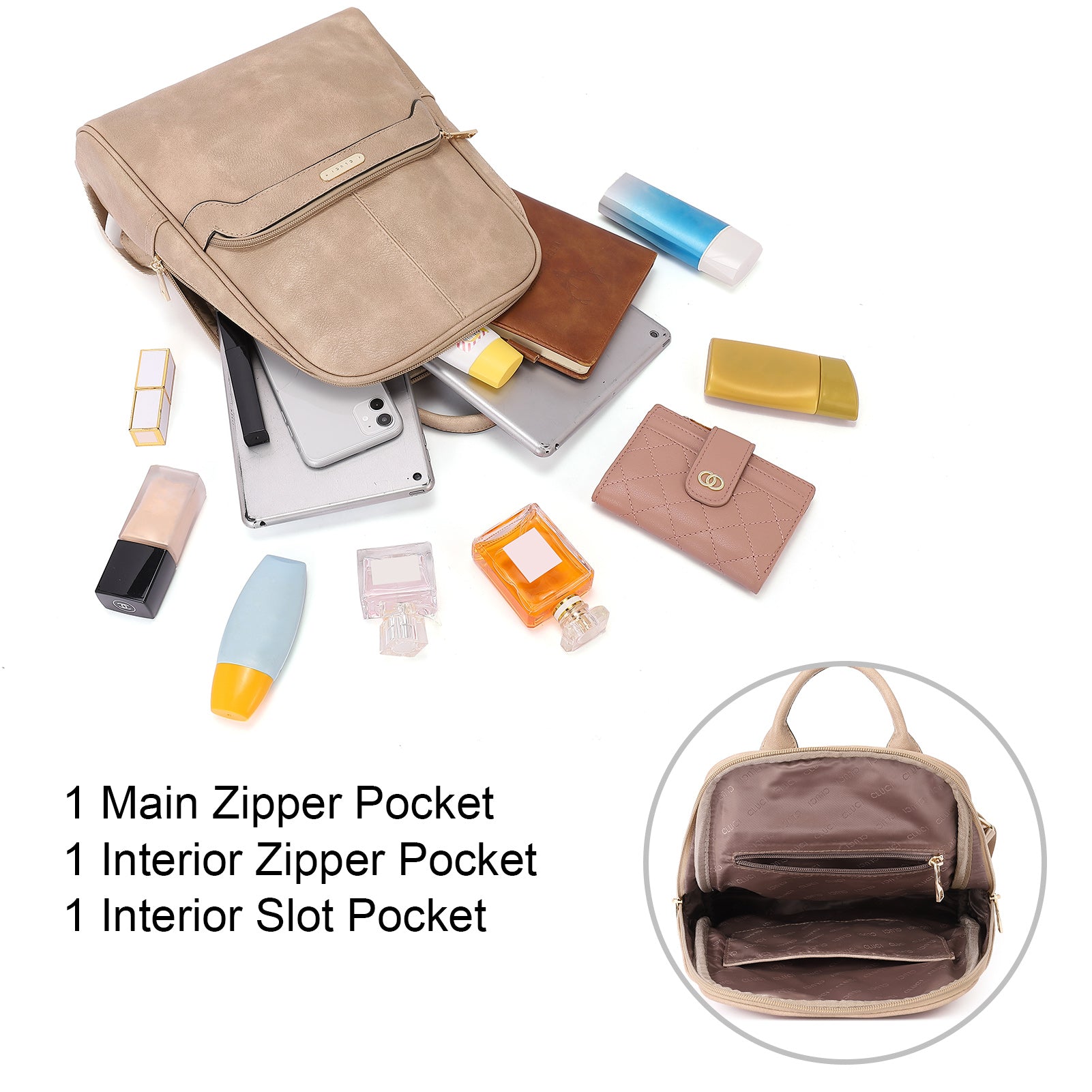  CLUCI Womens Backpack Travel Backpack Nylon Anti-theft