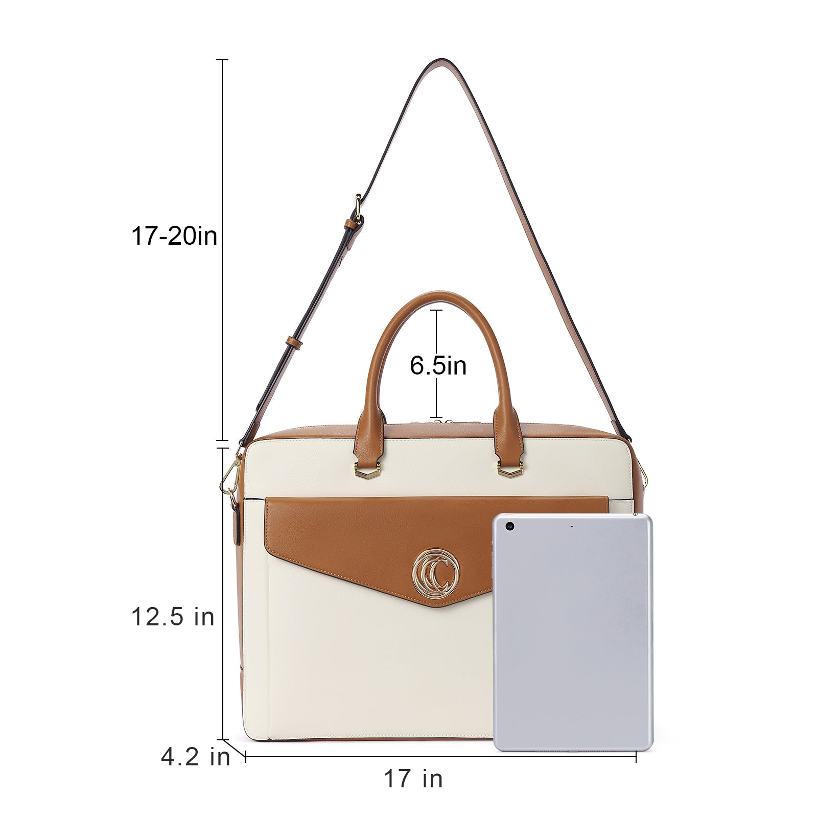 CLUCI Briefcase for Women Leather 15.6inch Laptop Copmputer Slim Handbags Shoulder Bag