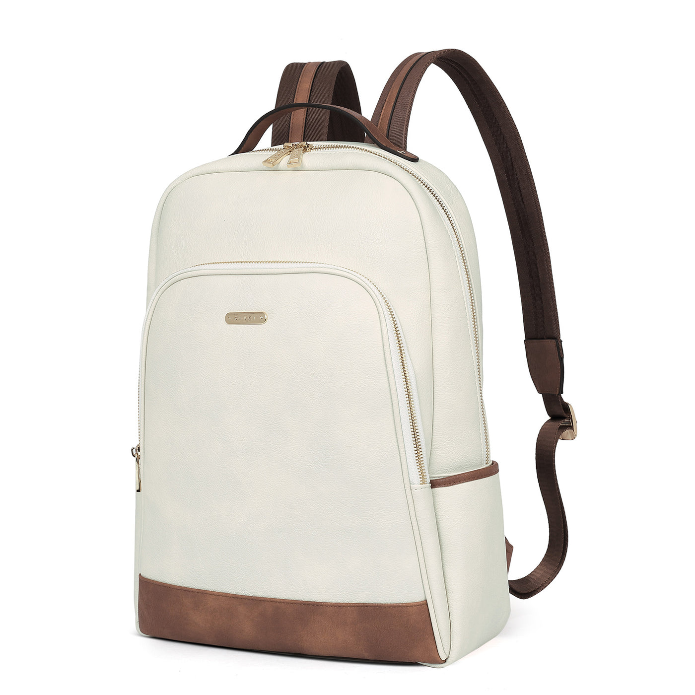 CLUCI Leather Laptop Backpack Purse for Women 15.6 inch Computer Backp
