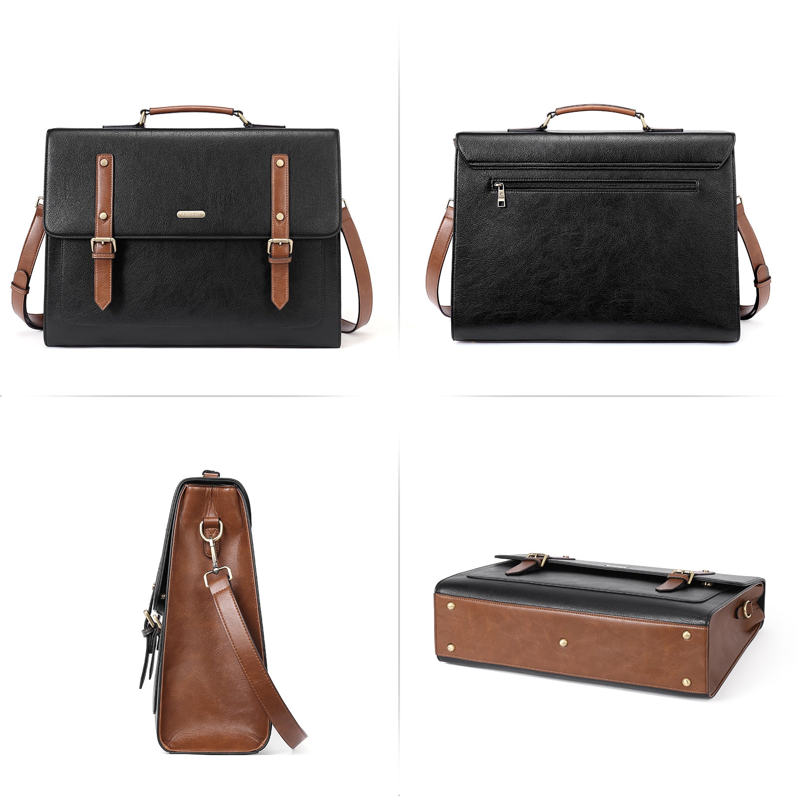 CLUCI Laptop Messenger Bag PU Leather Women Briefcase Business Professional Work College 15.6 inch Laptop Satchel Handbags