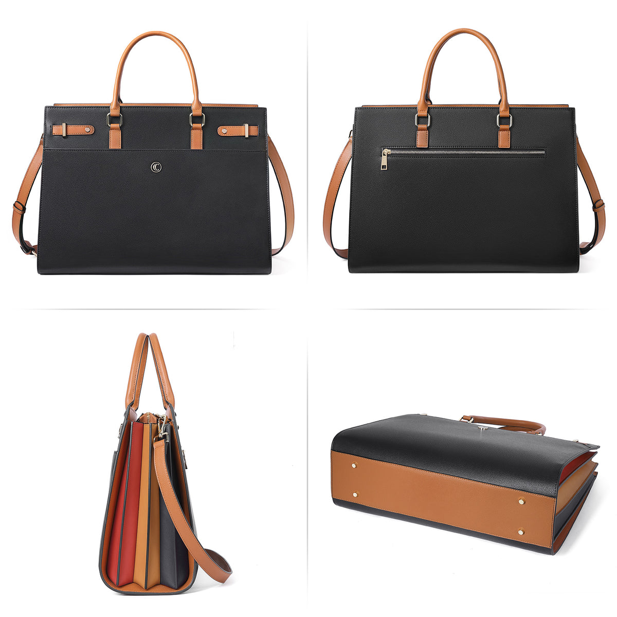 CLUCI Briefcase for Women Leather Laptop 15.6 Inch Business Ladies Wor