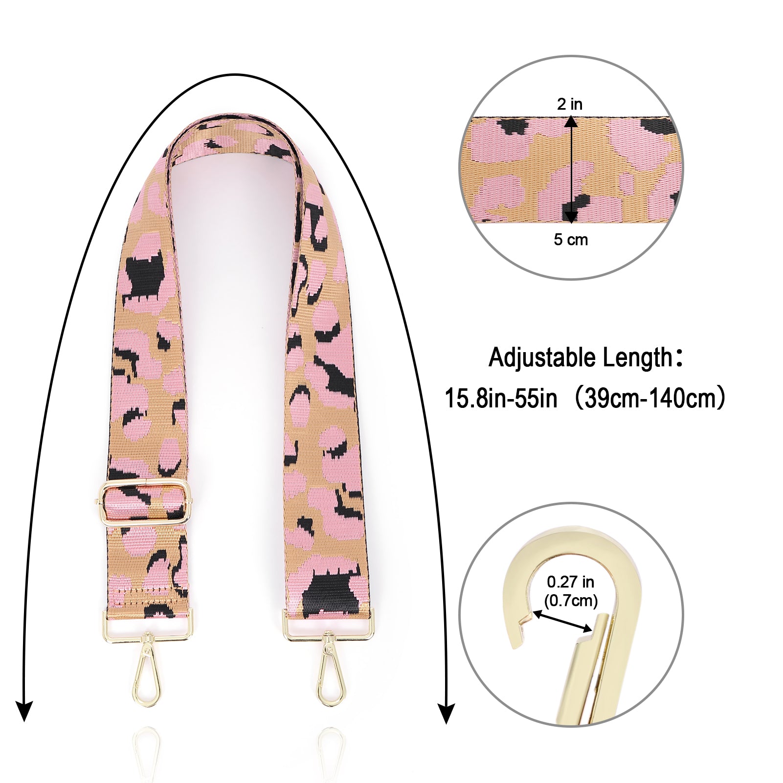 CLUCI Wide Purse Strap Crossbody Purses Adjustable Replacement Shoulder Handbag Strap