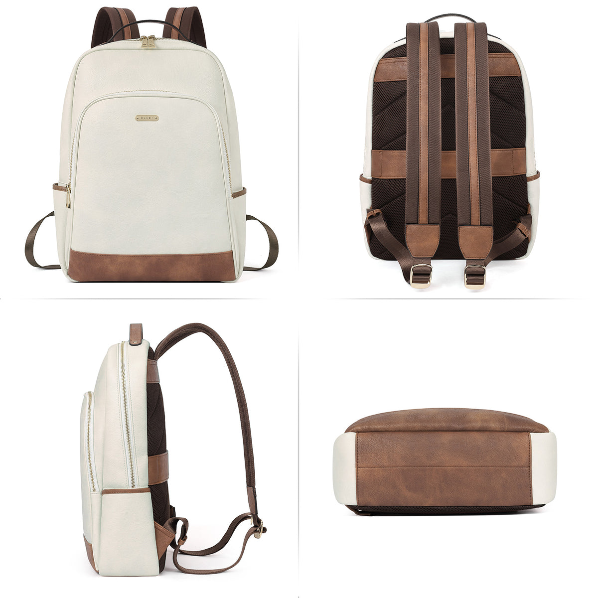 CLUCI Leather Laptop Backpack Purse for Women 15.6 inch Computer Backp