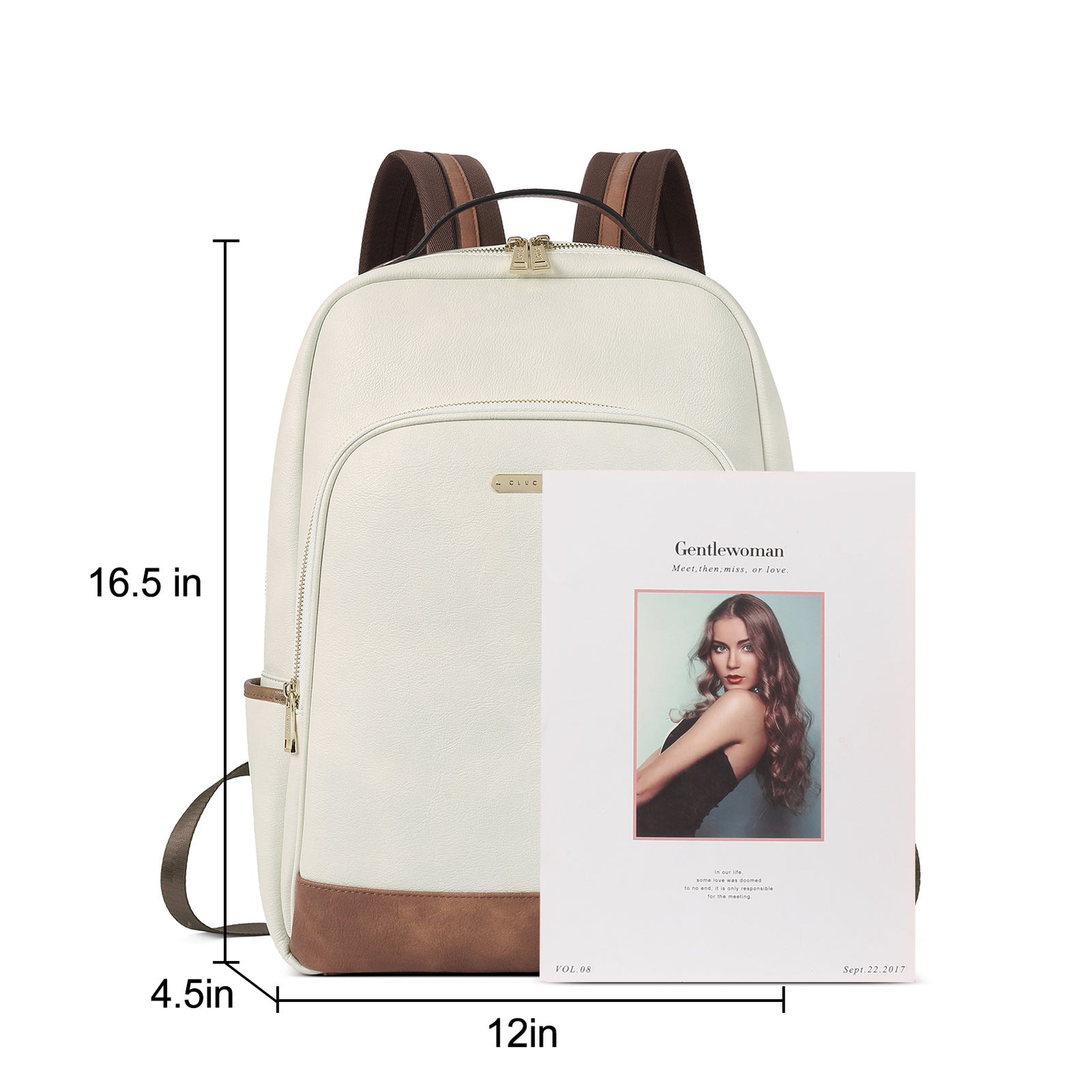 CLUCI Leather Laptop Backpack Purse for Women 15.6 inch Computer Backp