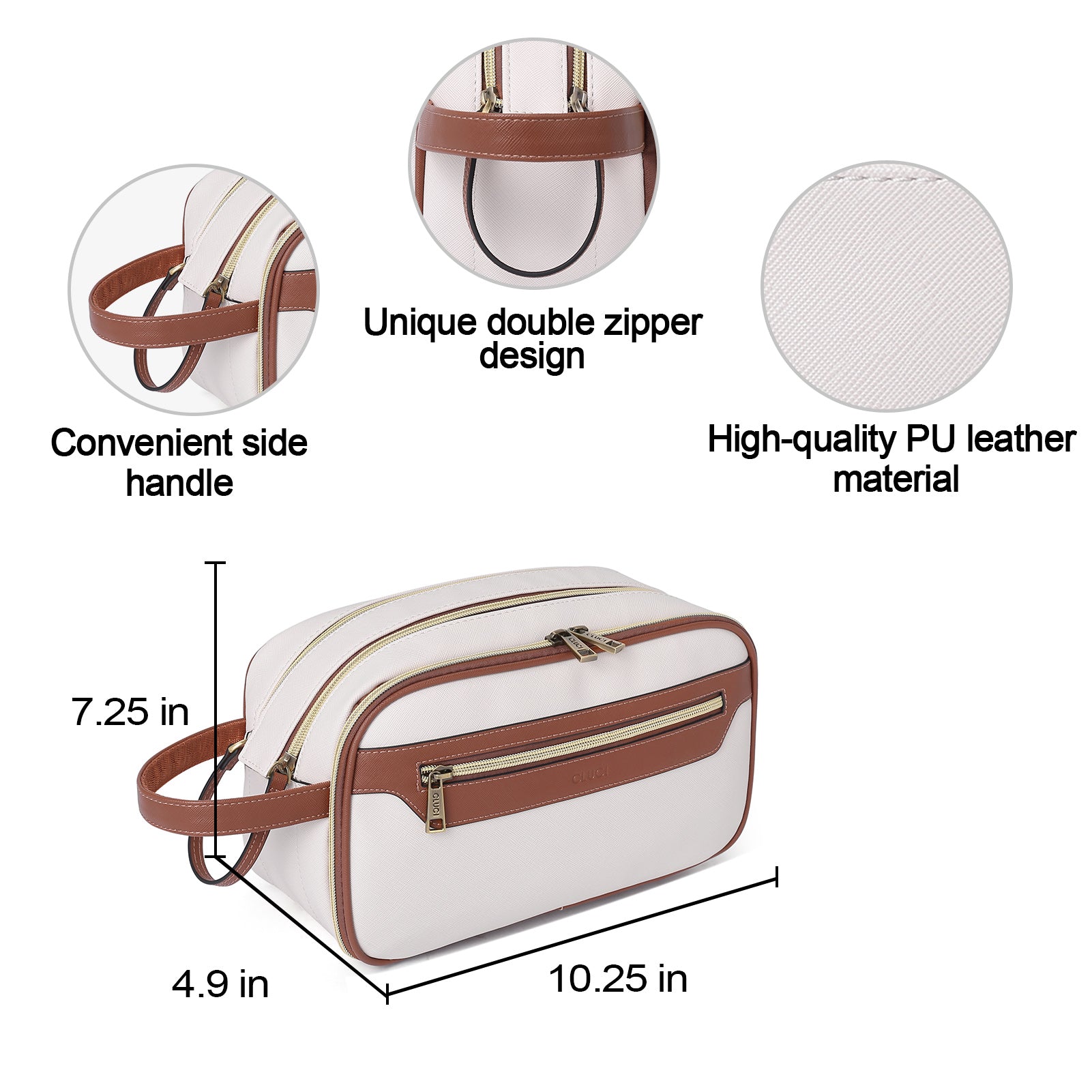 CLUCI Travel Toiletry Bag for Women/ Men, Water-resistant Shaving Bag for Toiletries Accessories with Divider and Handle for Cosmetics Toiletries Brushes Tools