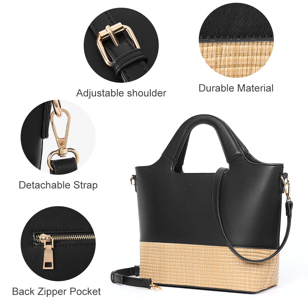 CLUCI Handbags for Women Leather Tote Shoulder Bag Big Capacity Fashion Handbags Wallet Top Handle Satchel Purse
