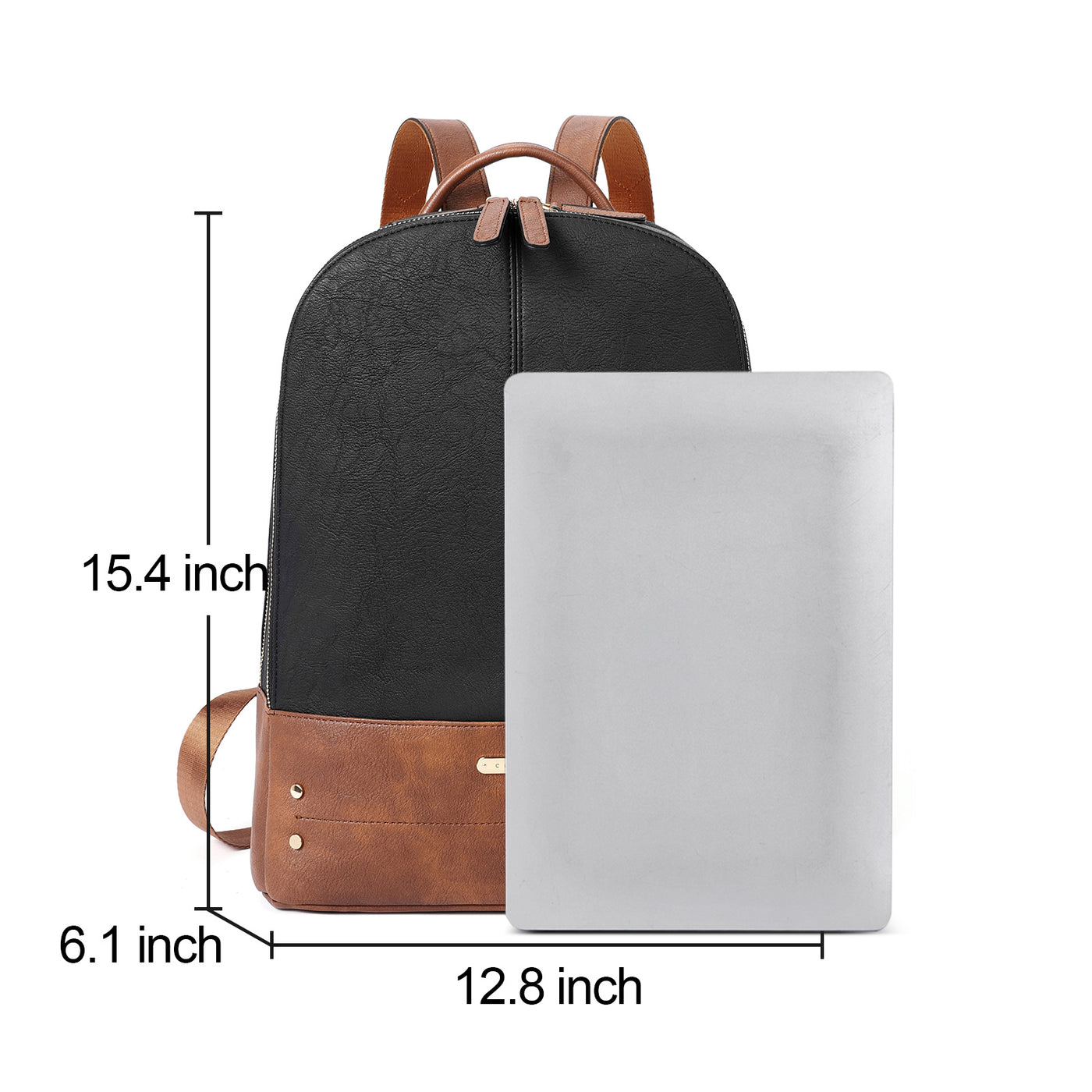 CLUCI Laptop Backpack for Women Leather 15.6 inch Computer Backpack Tr
