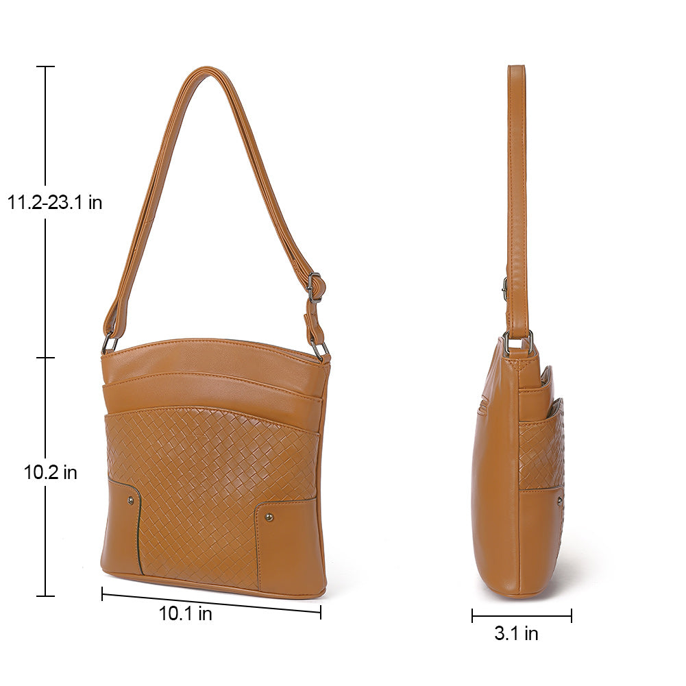 Amos Triple Pockets Vintage Crossbody Bag | Creative Pattern