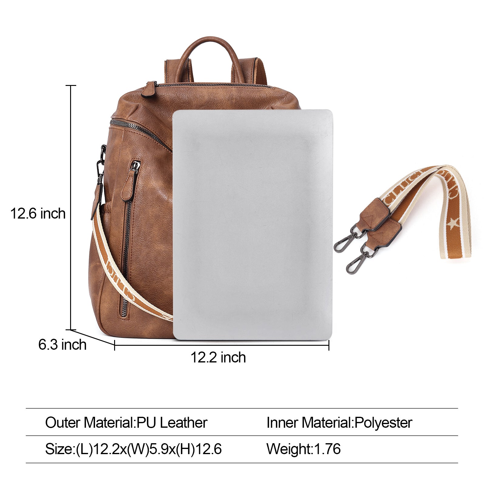 Women's fashion casual pu leather clearance backpack