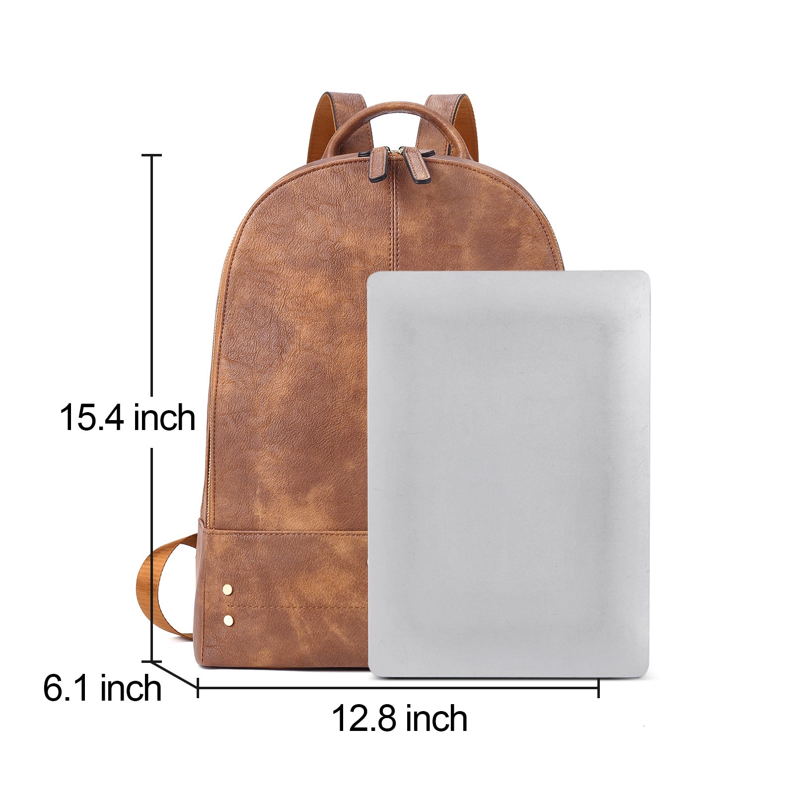 CLUCI Laptop Backpack for Women Leather 15.6 inch Computer Backpack Travel Vintage Large College Bag