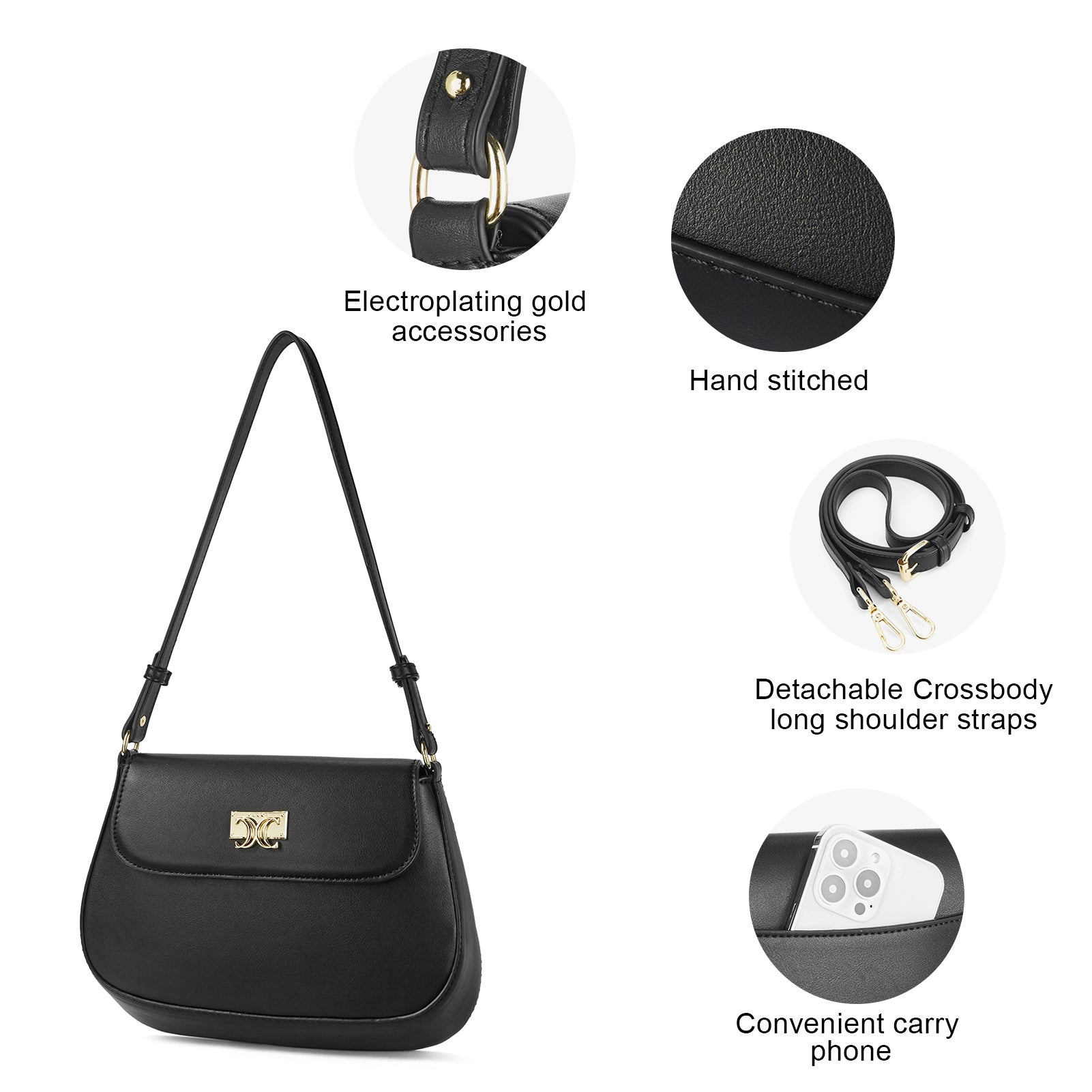 Buy MAX MARA Vintage Black Quilted Leather Shoulder Bag, Minimalist Designer  Handbag, Black Mini Purse, Black Crossbody Bag, Small Top Handle Online in  India - Etsy