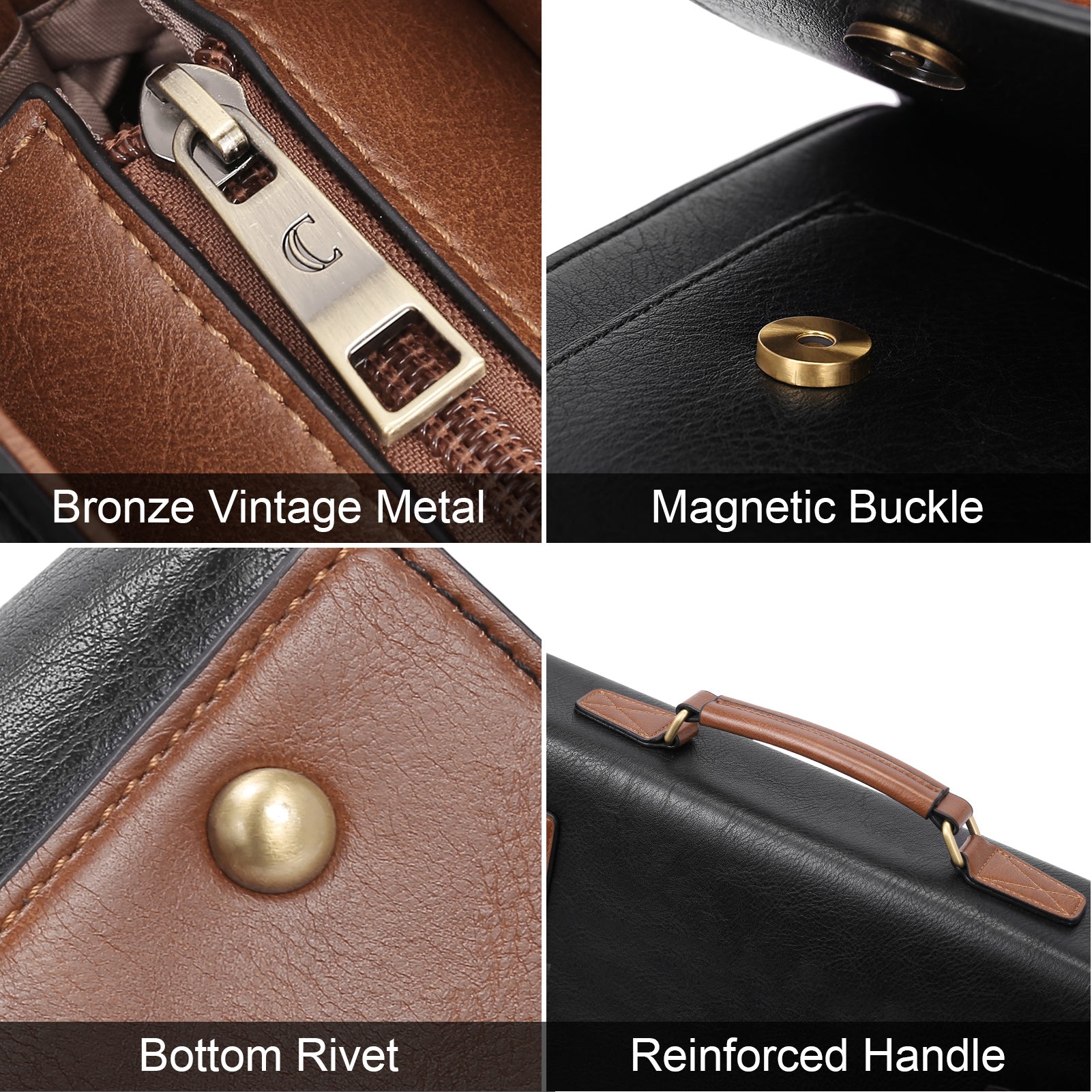 CLUCI Laptop Messenger Bag PU Leather Women Briefcase Business Professional Work College 15.6 inch Laptop Satchel Handbags