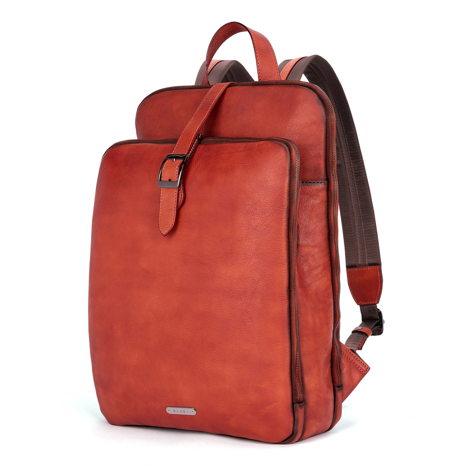 Koch  Vintage Full Grain Vegetable Tanned Leather Backpack For Work