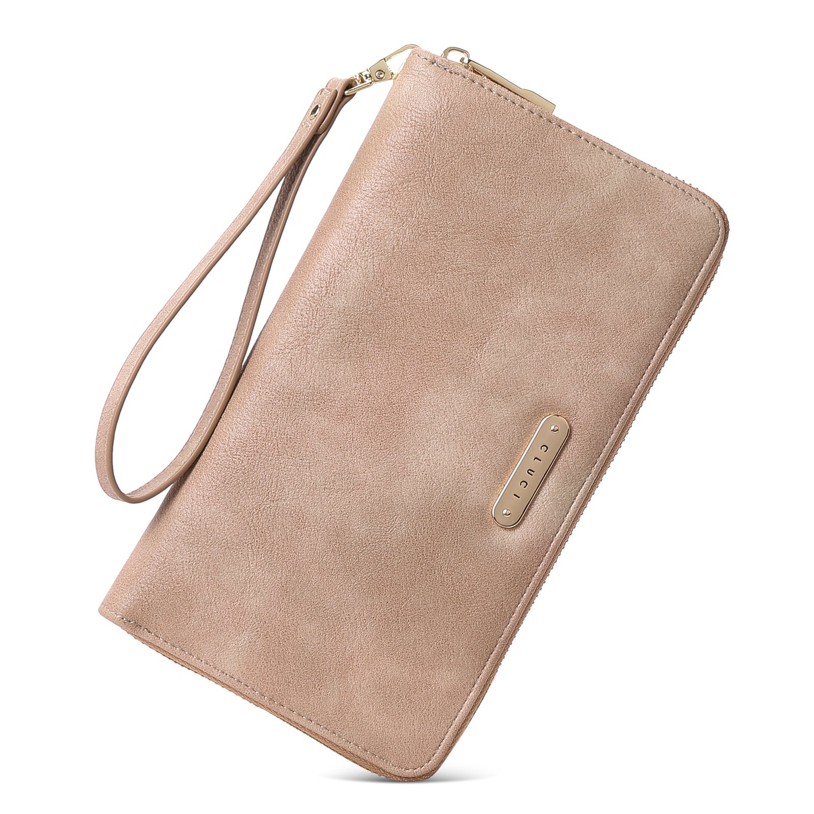 CLUCI Women Wallet Large Leather RFID Blocking Designer Zip Around Card Holder Organizer Ladies Travel Clutch Wristlet