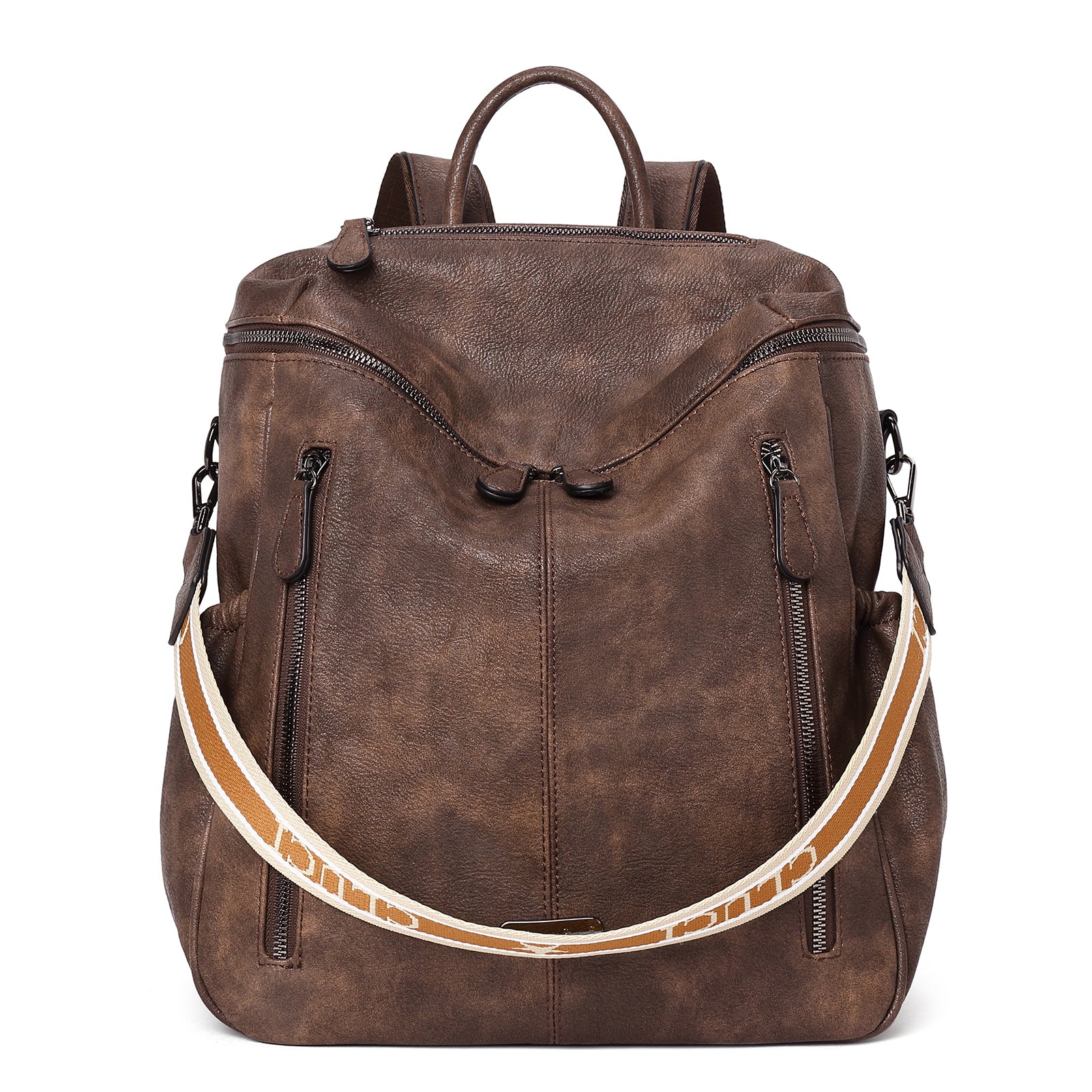Large leather backpack in brown shades | Functional and classy | eFurs