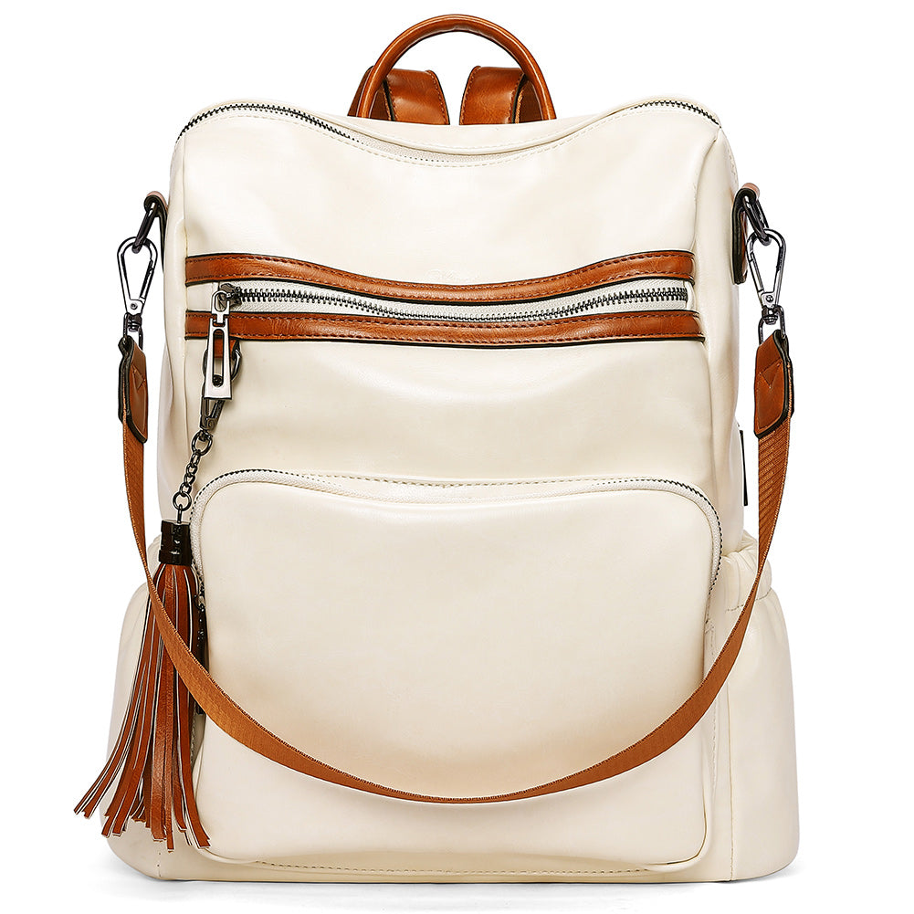 Greene Women's Leather Backpack Purse For Commuting | Oil Wax