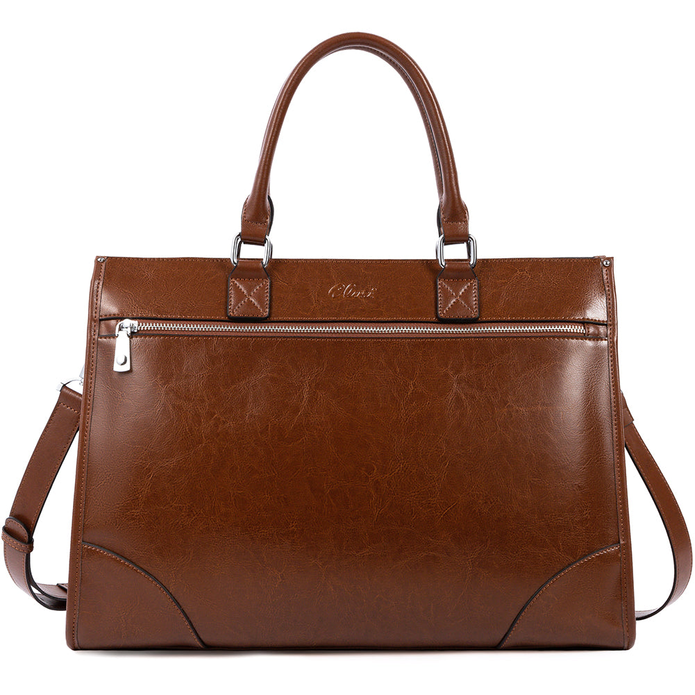 Lauren Ladies Wax Leather Briefcase Purse Laptop Bag