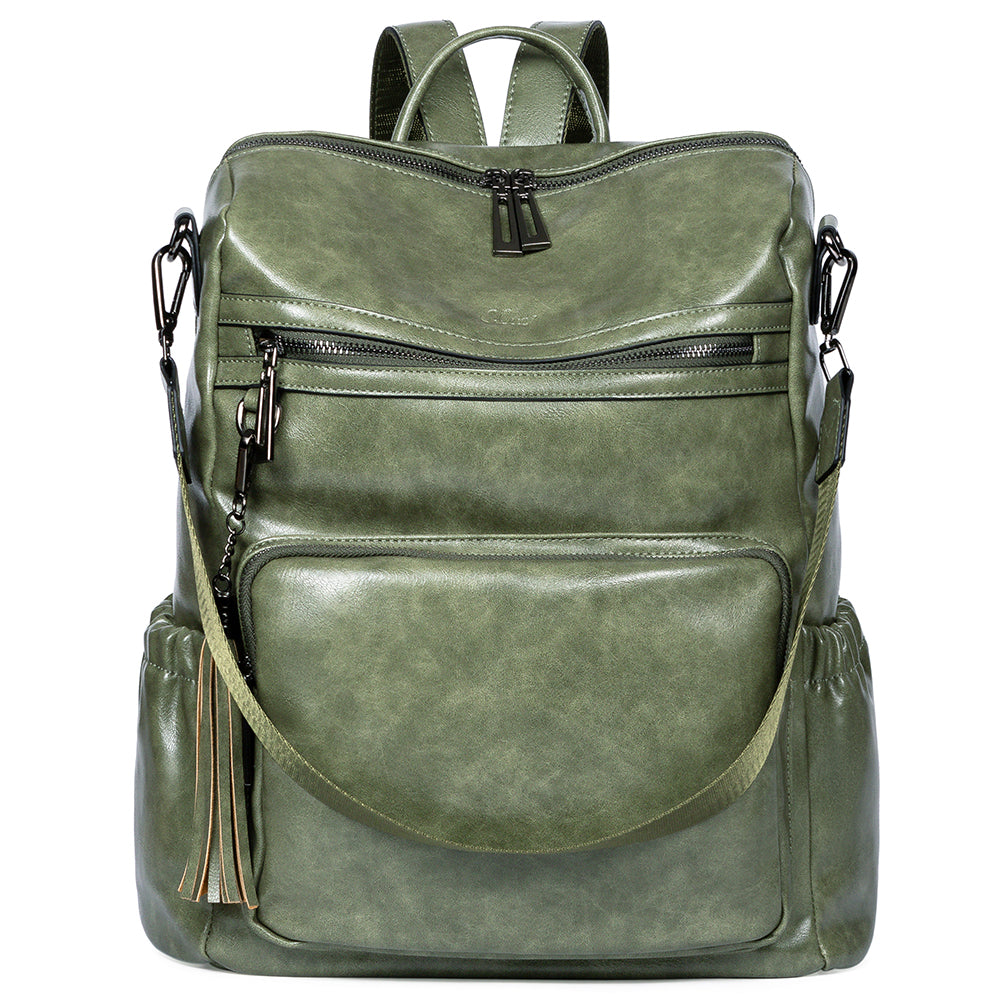 Greene Women's Leather Backpack Purse For Commuting | Oil Wax