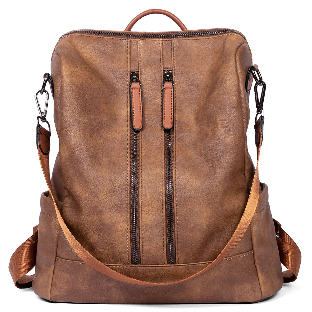 Greene Vegan Soft Leather Backpack Leather Purse For Work And Study | Two-Toned
