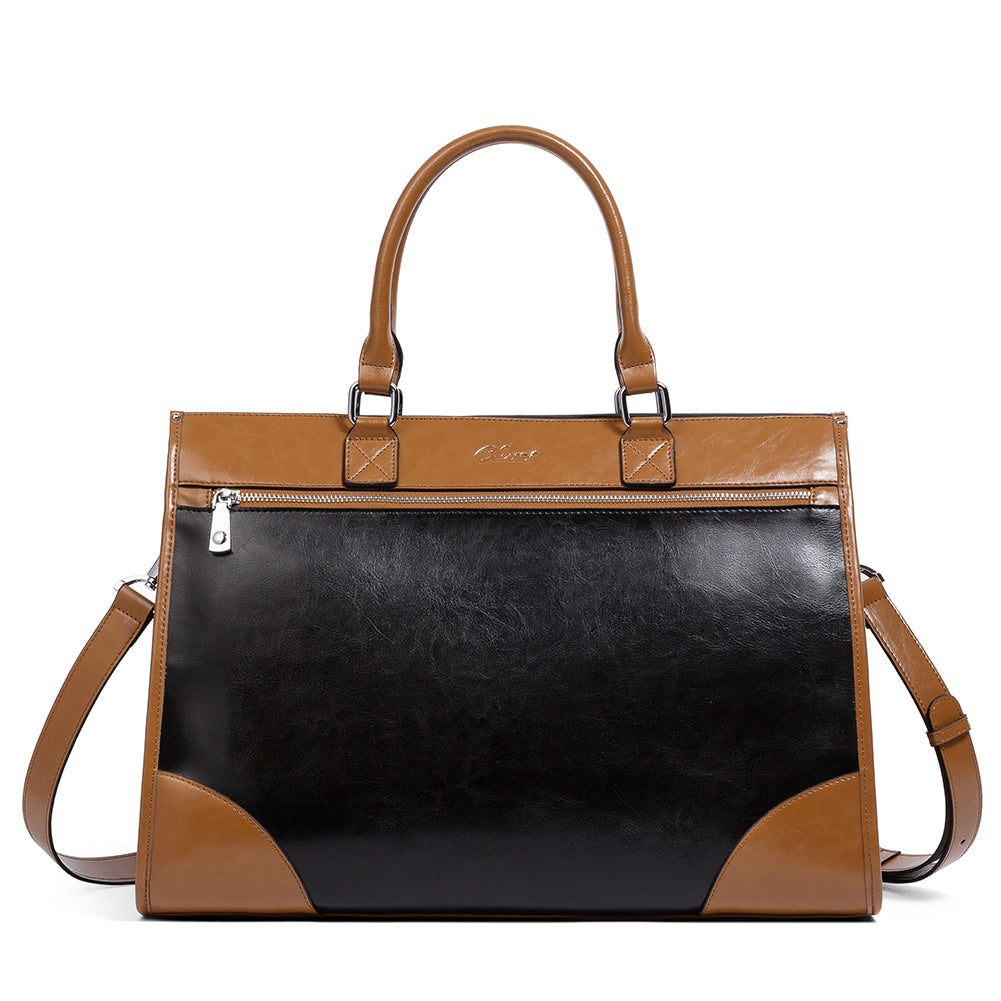 Lauren Ladies Wax Leather Briefcase Purse Laptop Bag