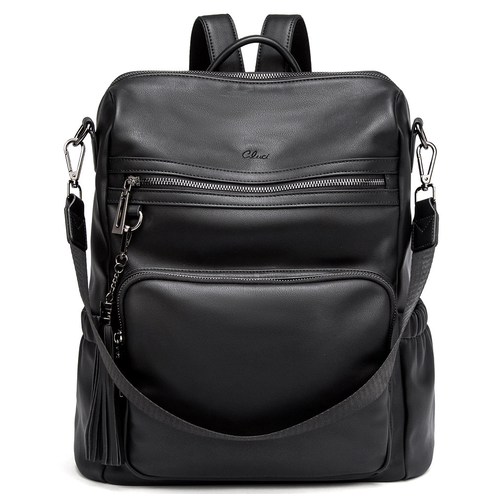 Hiding Out Faux Leather Backpack In Black • Impressions Online Boutique